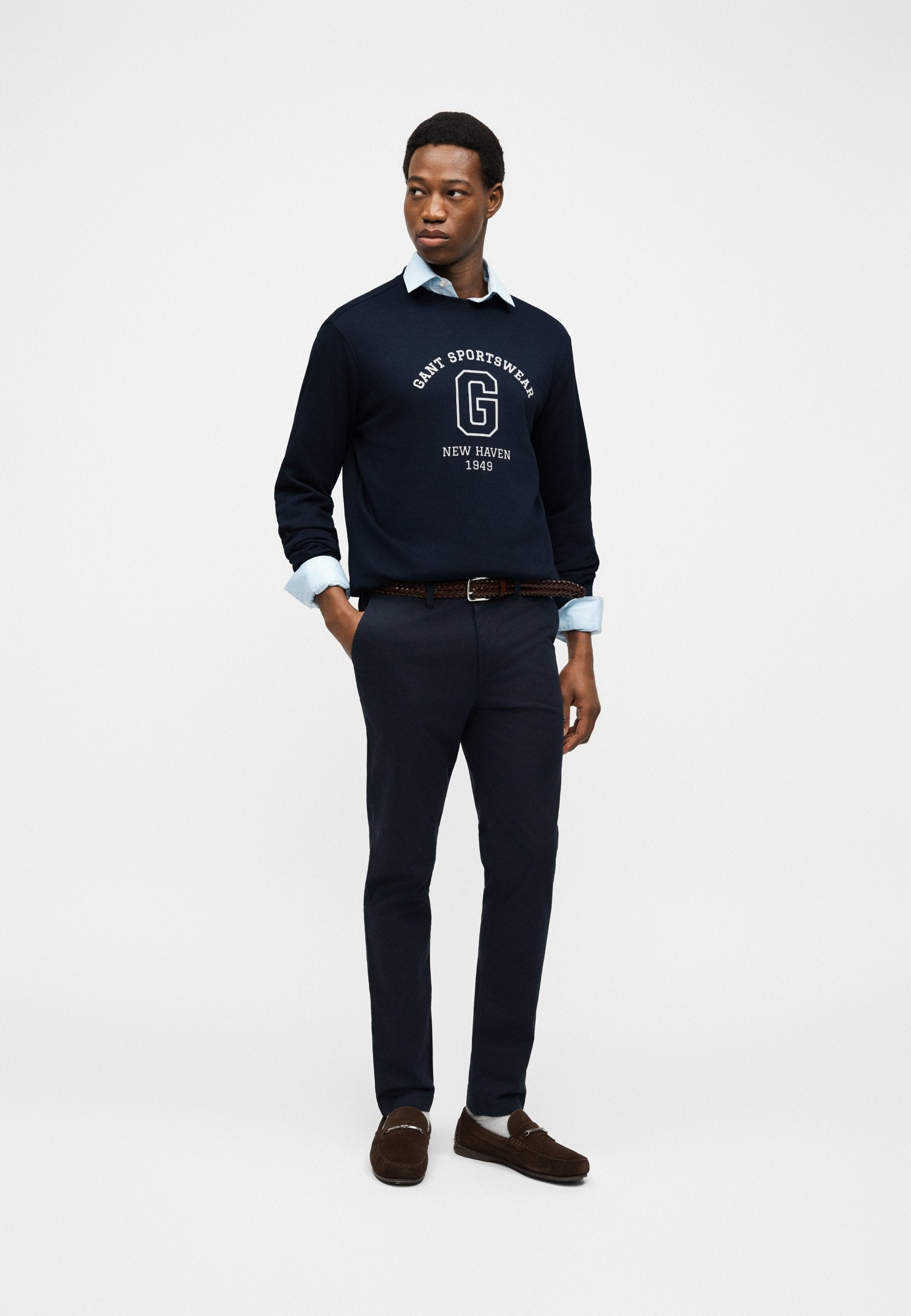GRAPHIC CREW NECK - Sweatshirt - evening blue