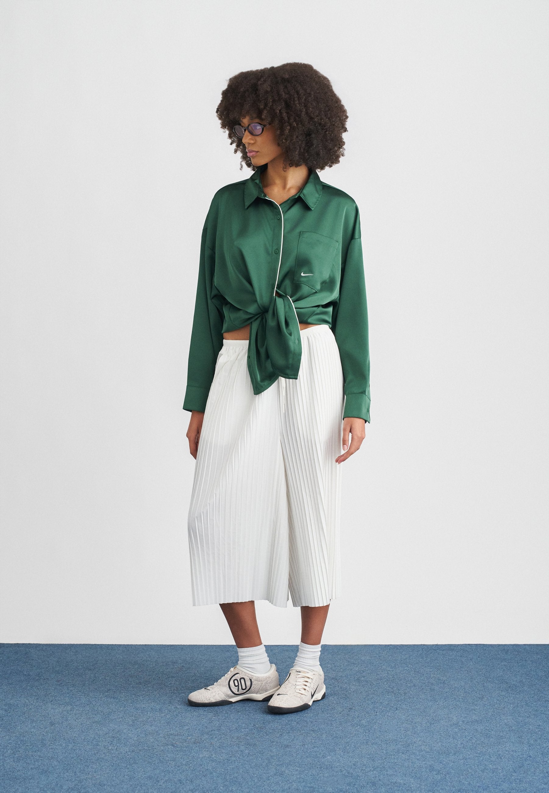 PLEATED CULOTTE - Trousers - sail