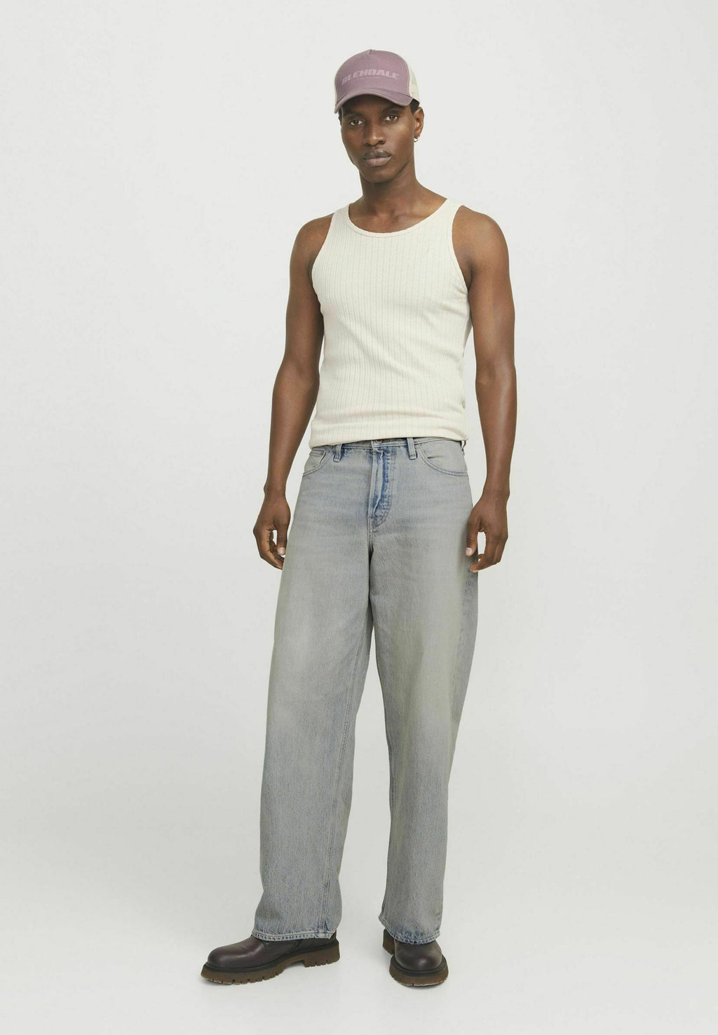 Wide fit JJIDAVE JJCOOPER AM 888 NOOS - Baggy Jeans - blue denim