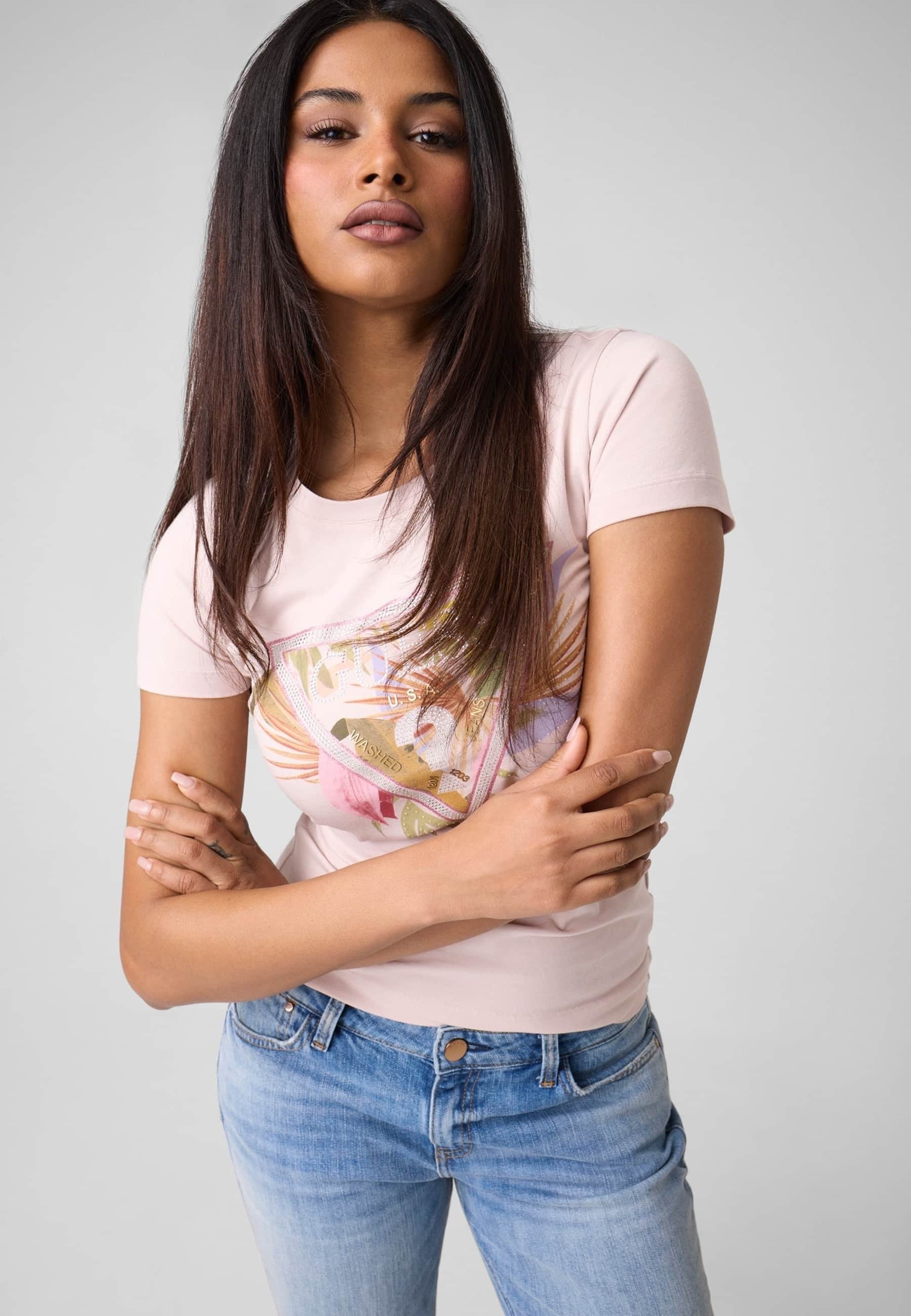 SS CN PALM TRIANGLE TEE - Print T-shirt - lila