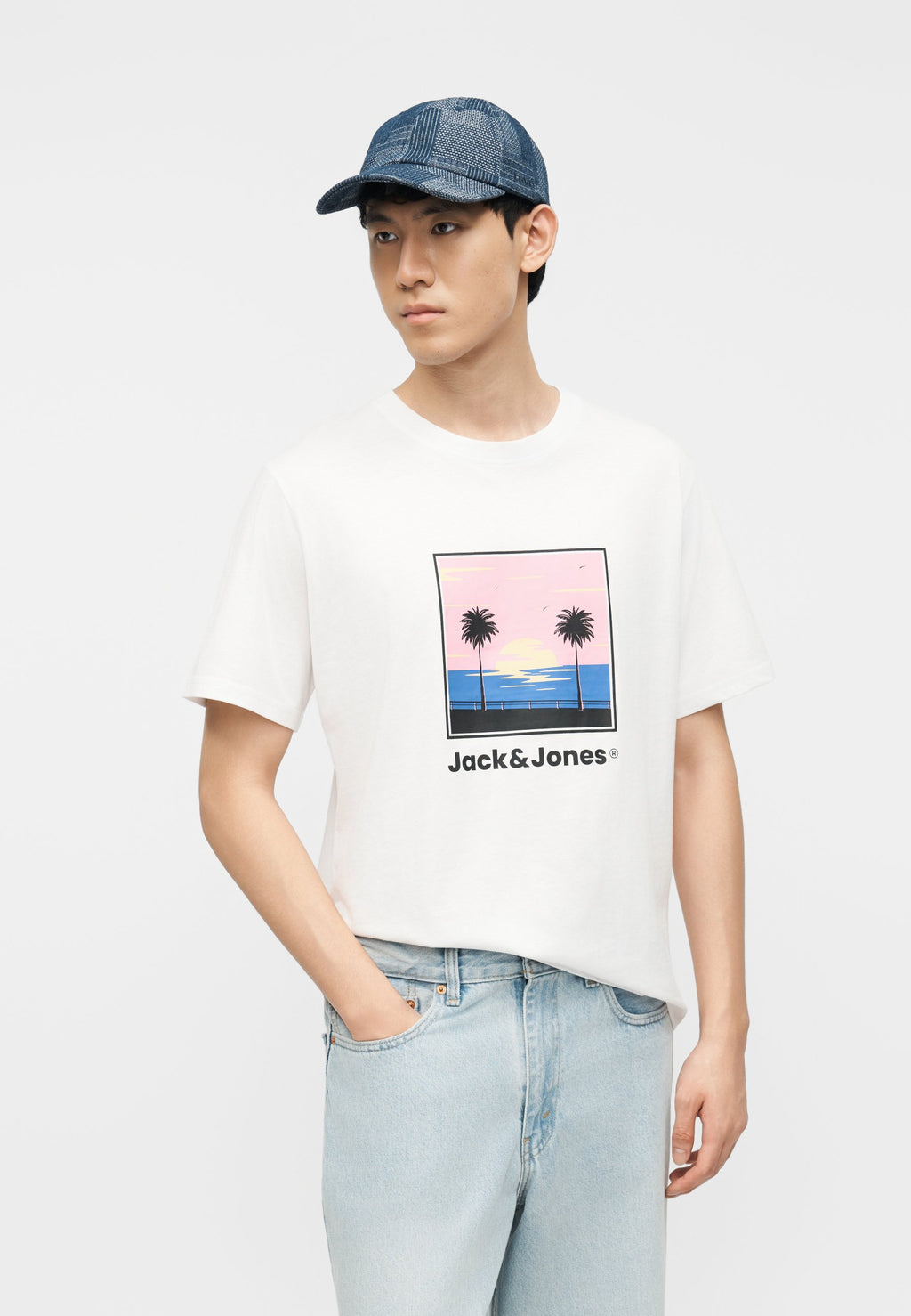 JJPERRY CREW NECK 5 PACK - Print T-shirt - atlantic deep/bright white/celestial blue/navy blazer/vetiver
