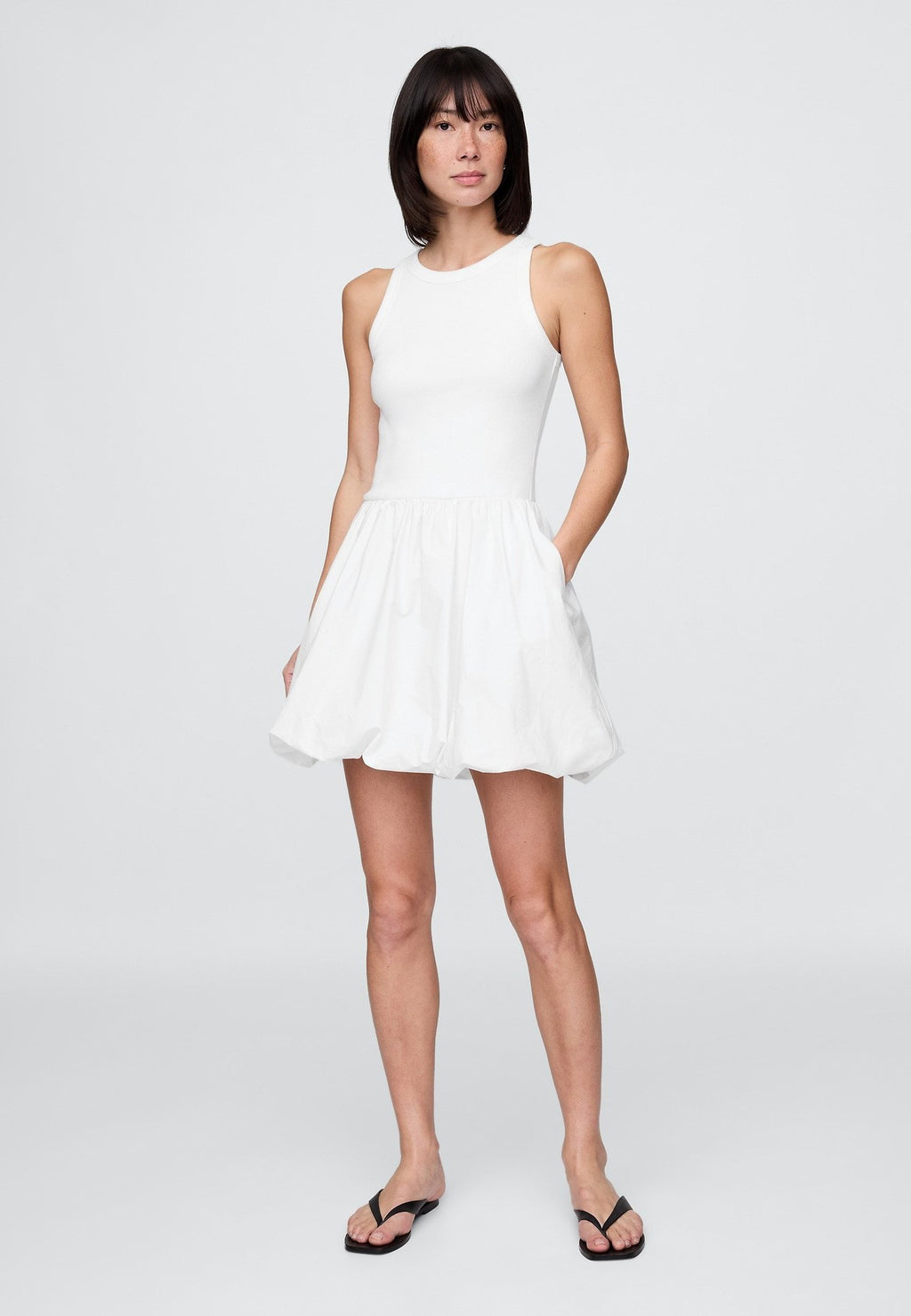 BUBBLE MIXED MEDIA - Day dress - optic white