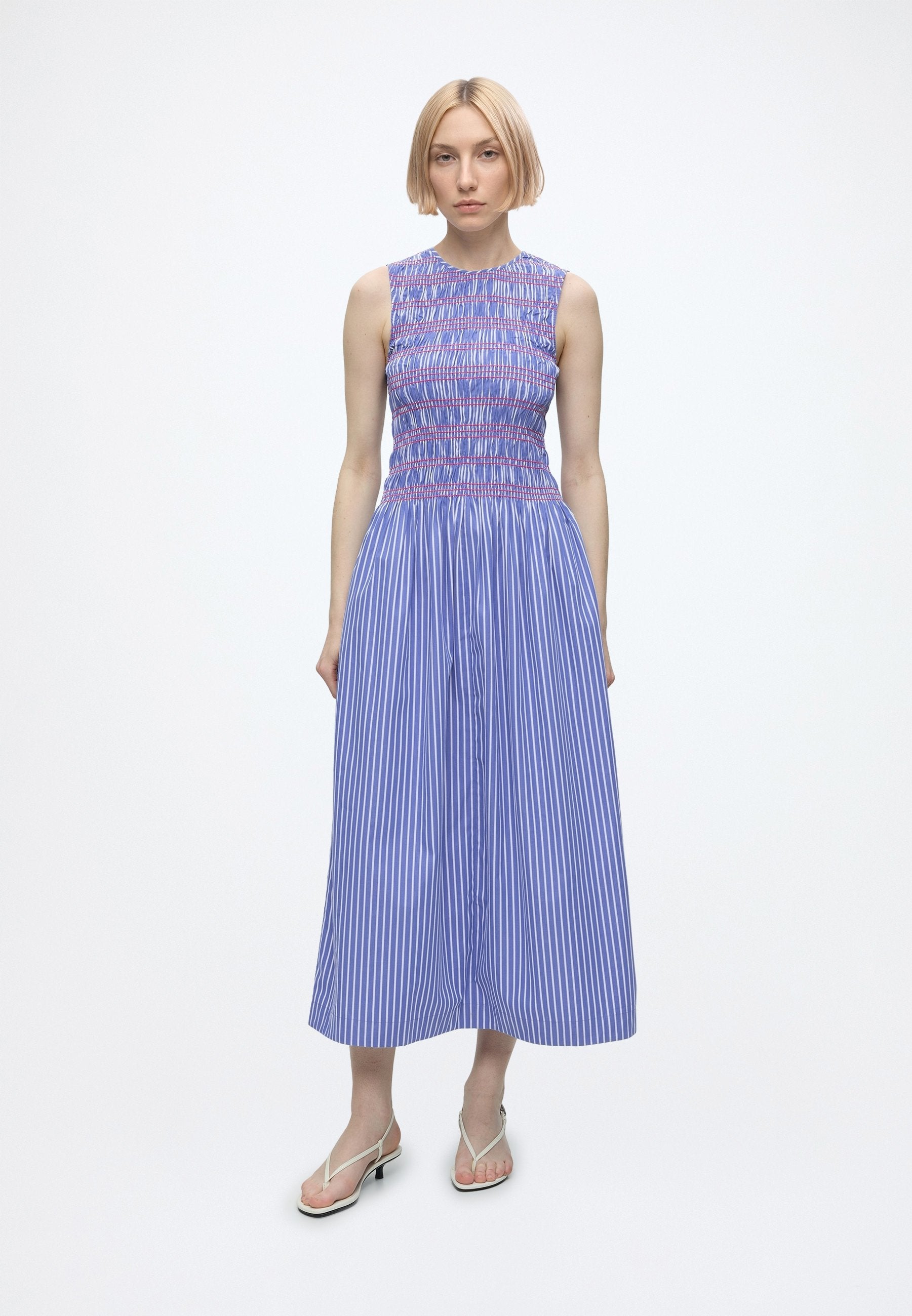 SMOCKING STRIPE MIDI  - Day dress - stacking stp/ verona blue