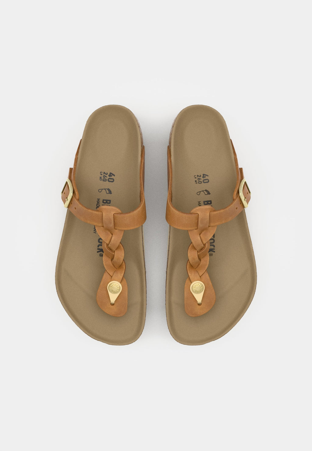 GIZEH BRAIDED LEOI COGNACN - REGULAR - Mules - cognac