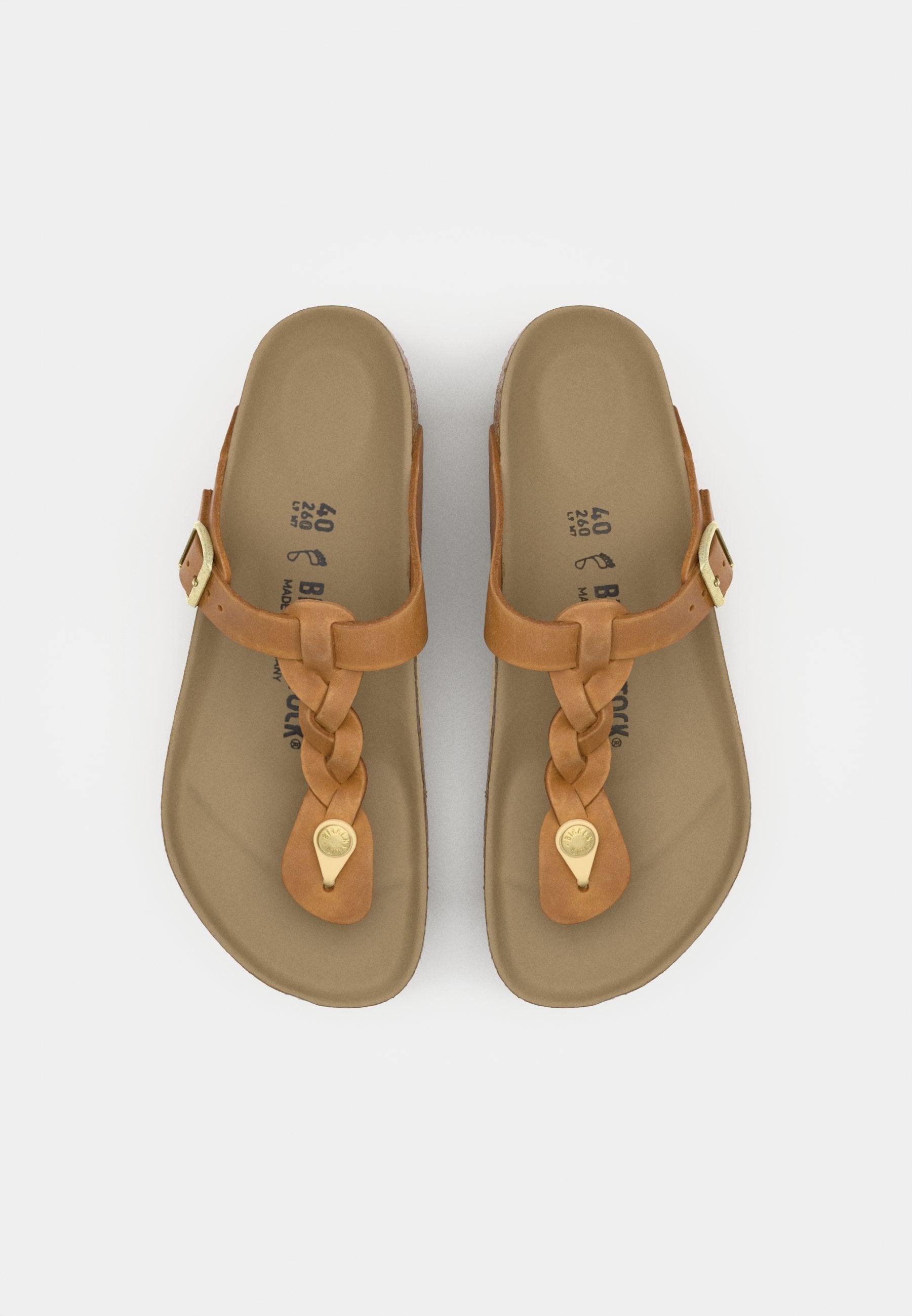 GIZEH BRAIDED LEOI COGNACN - REGULAR - Mules - cognac