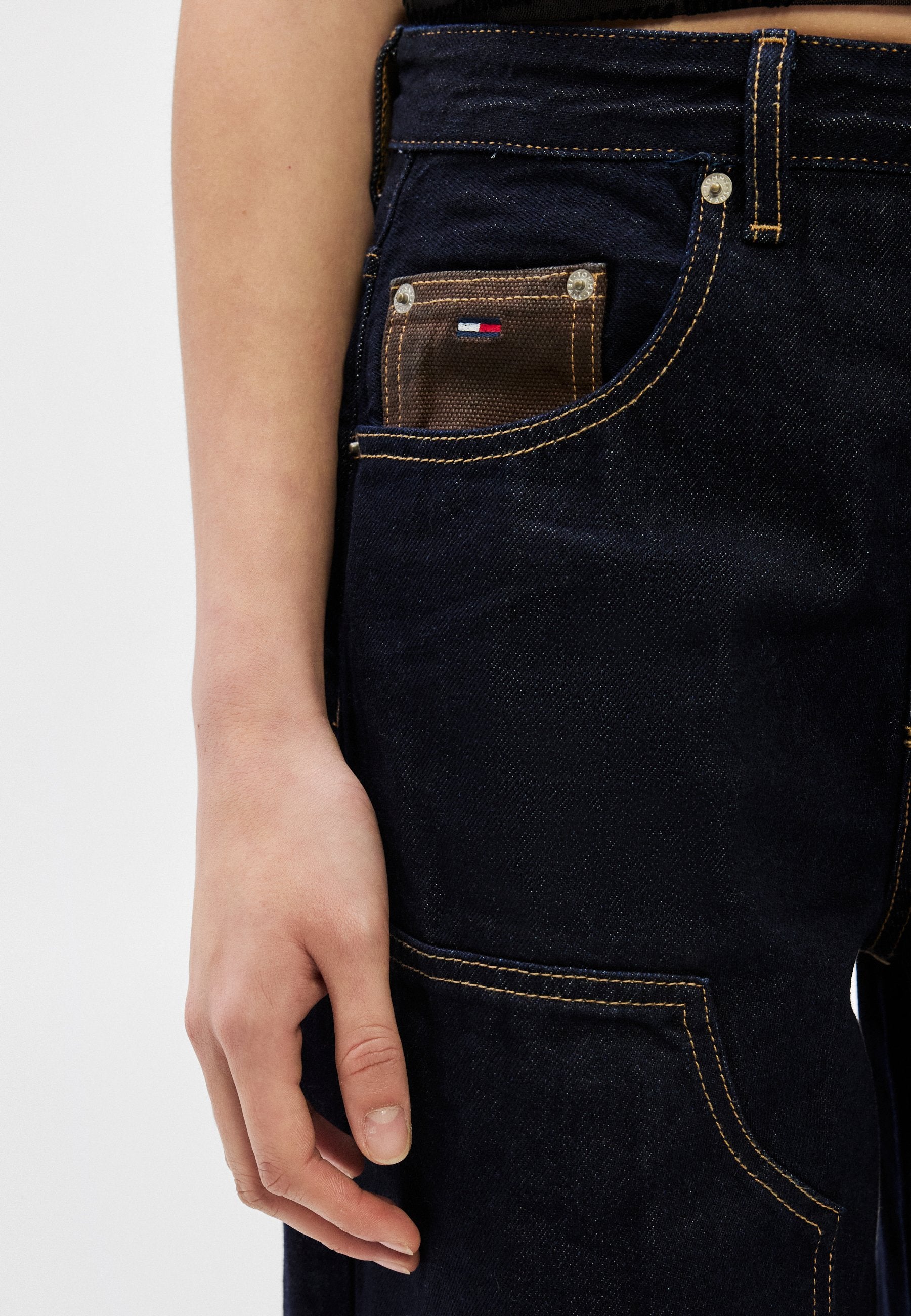 KNEE PANEL MID RISE LOOSE JEANS - Loose Jeans - denim dark