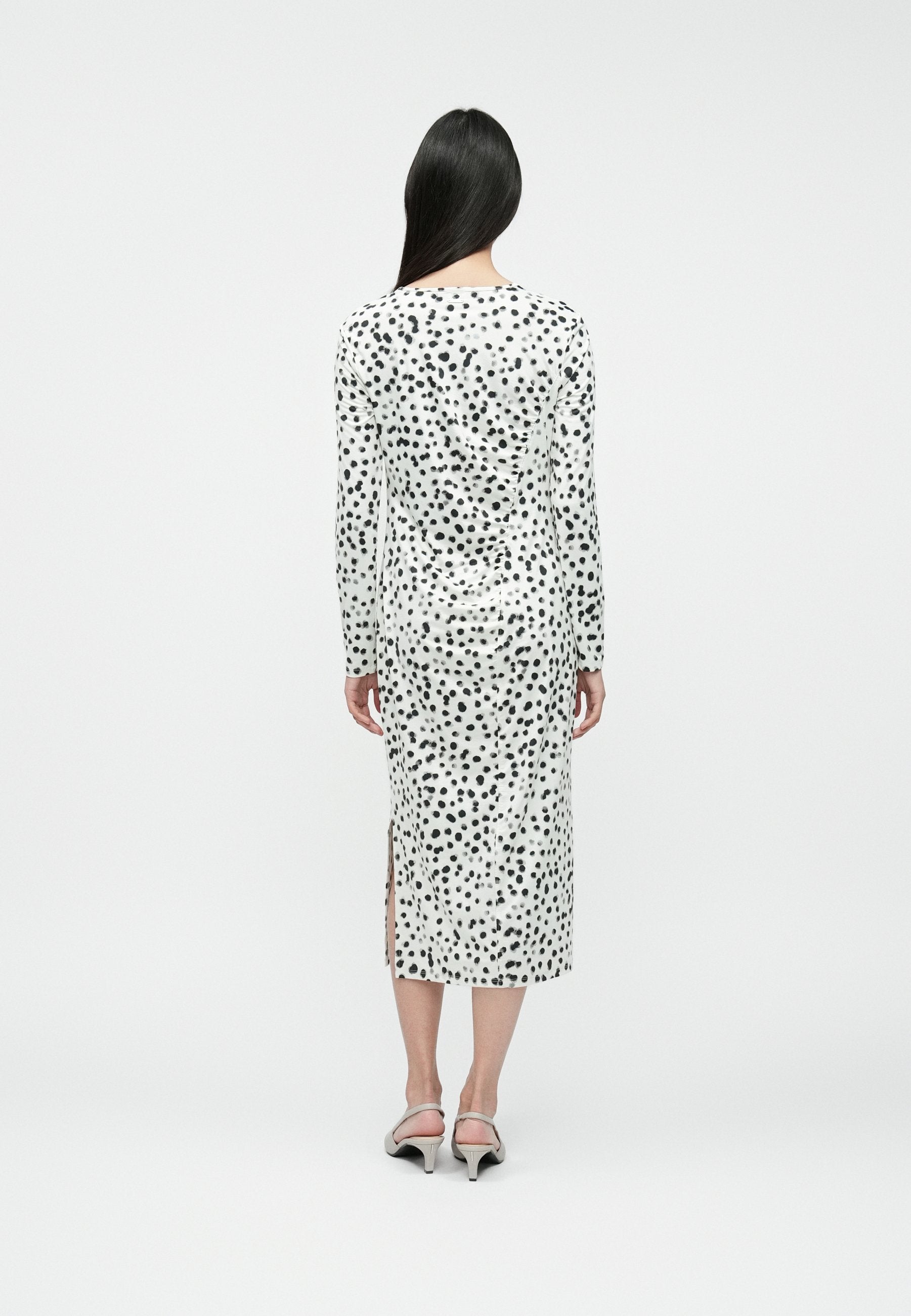 RUCHED PRINTED MIDI - Day dress - ivory