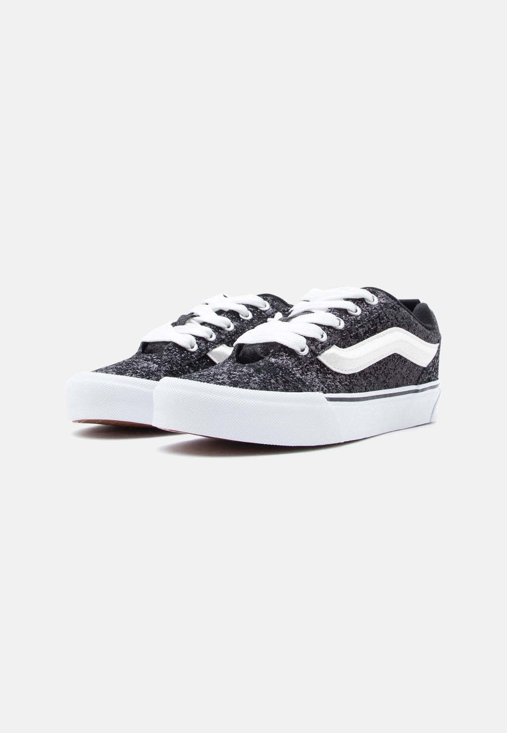 KNU SKOOL - Trainers - glitter black/white