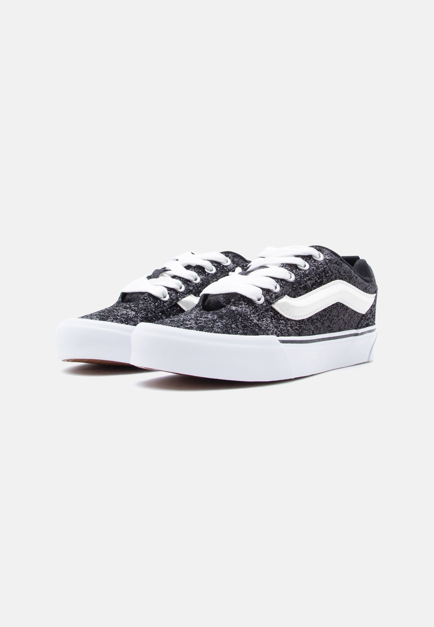 KNU SKOOL - Trainers - glitter black/white