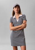 MONOLOGO - Day dress - dark slate high sea stripe