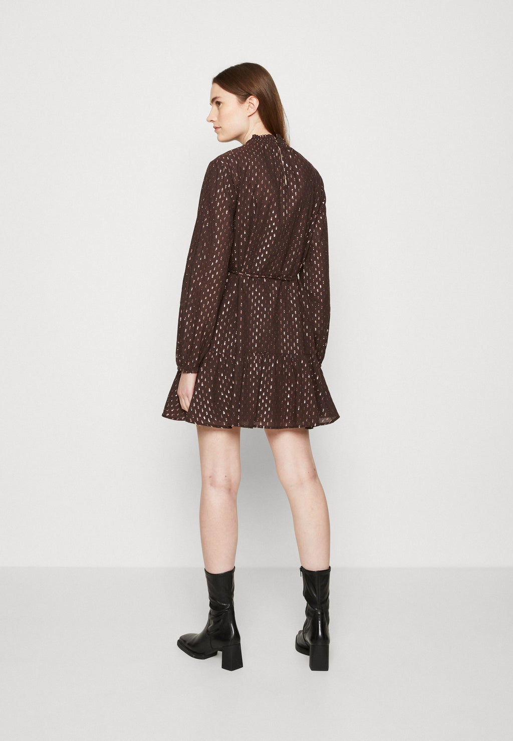 SMOCK CLIP DRESS - Cocktail dress / Party dress - brown