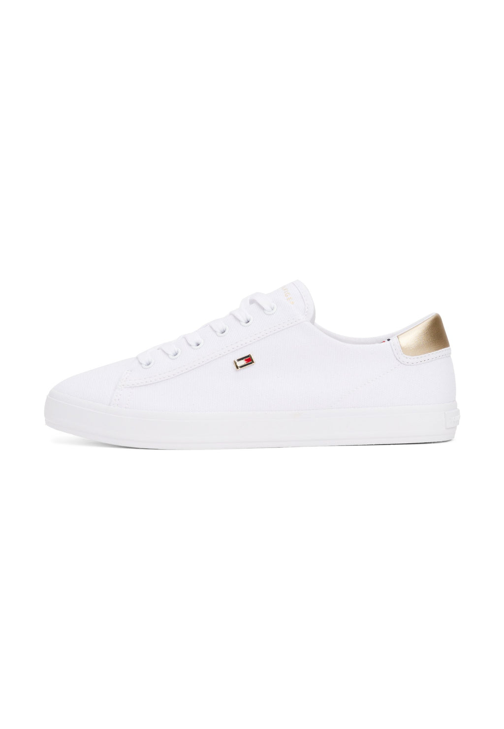 METALLIC HEEL CANVAS TRAINERS - Trainers - white