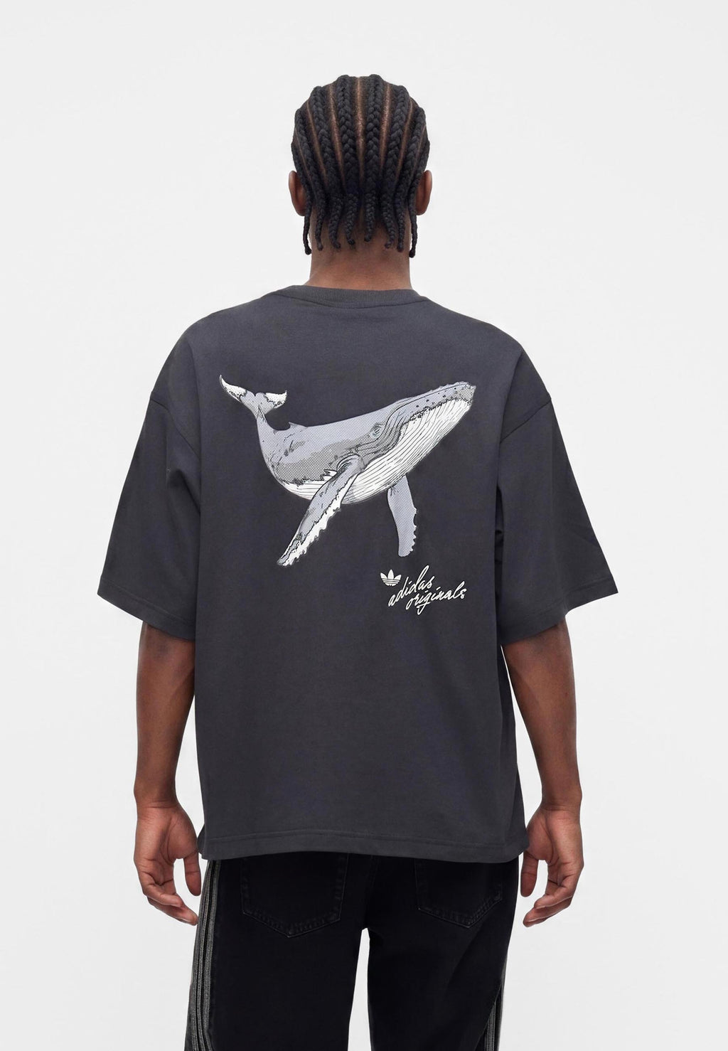 WHALE GRAPHIC TEE UNISEX - Print T-shirt - carbon