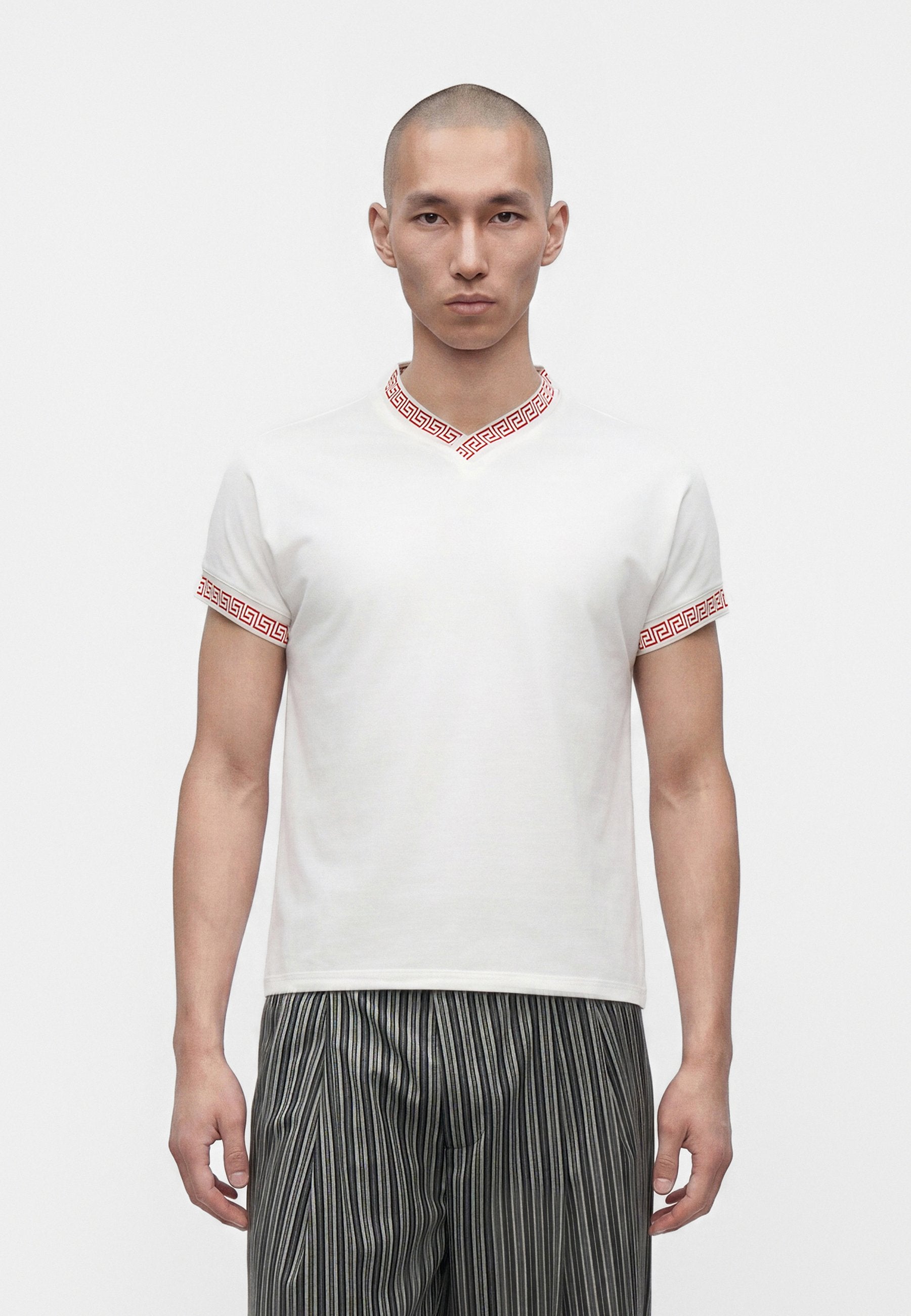 MEDUSA AND GRECA DETAILS - Basic T-shirt - optical white