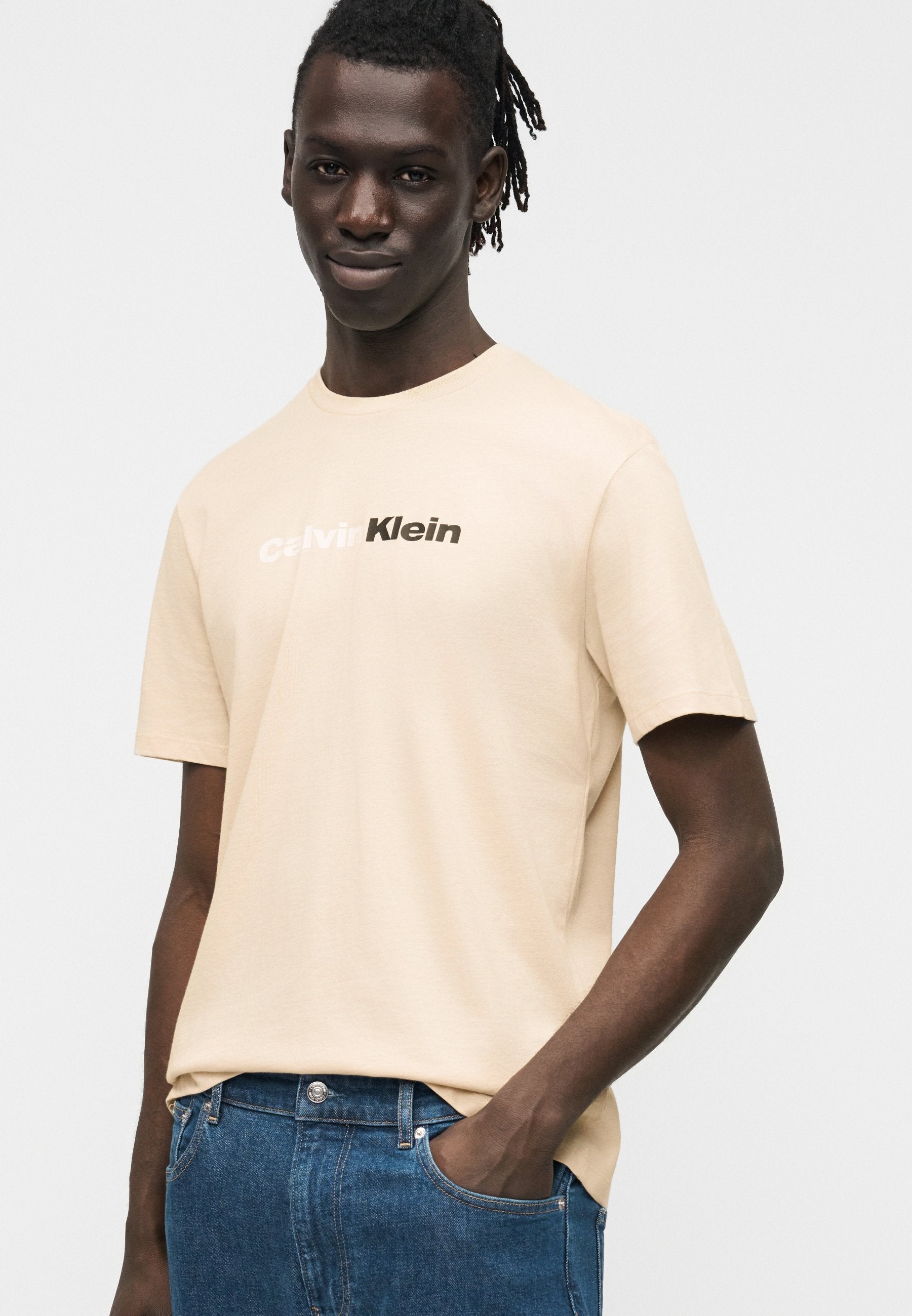 VENTE EN GROS UNISEXE - T-shirt imprimé - couleur avoine