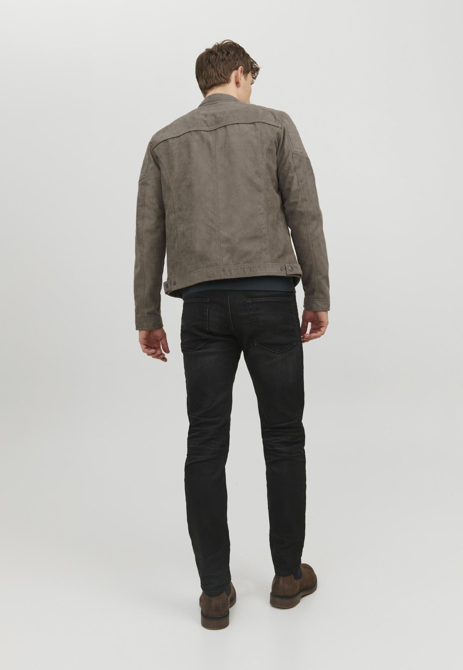 EROCKY BIKER COUPE CLASSIQUE - Blouson en similicuir - marron foncé