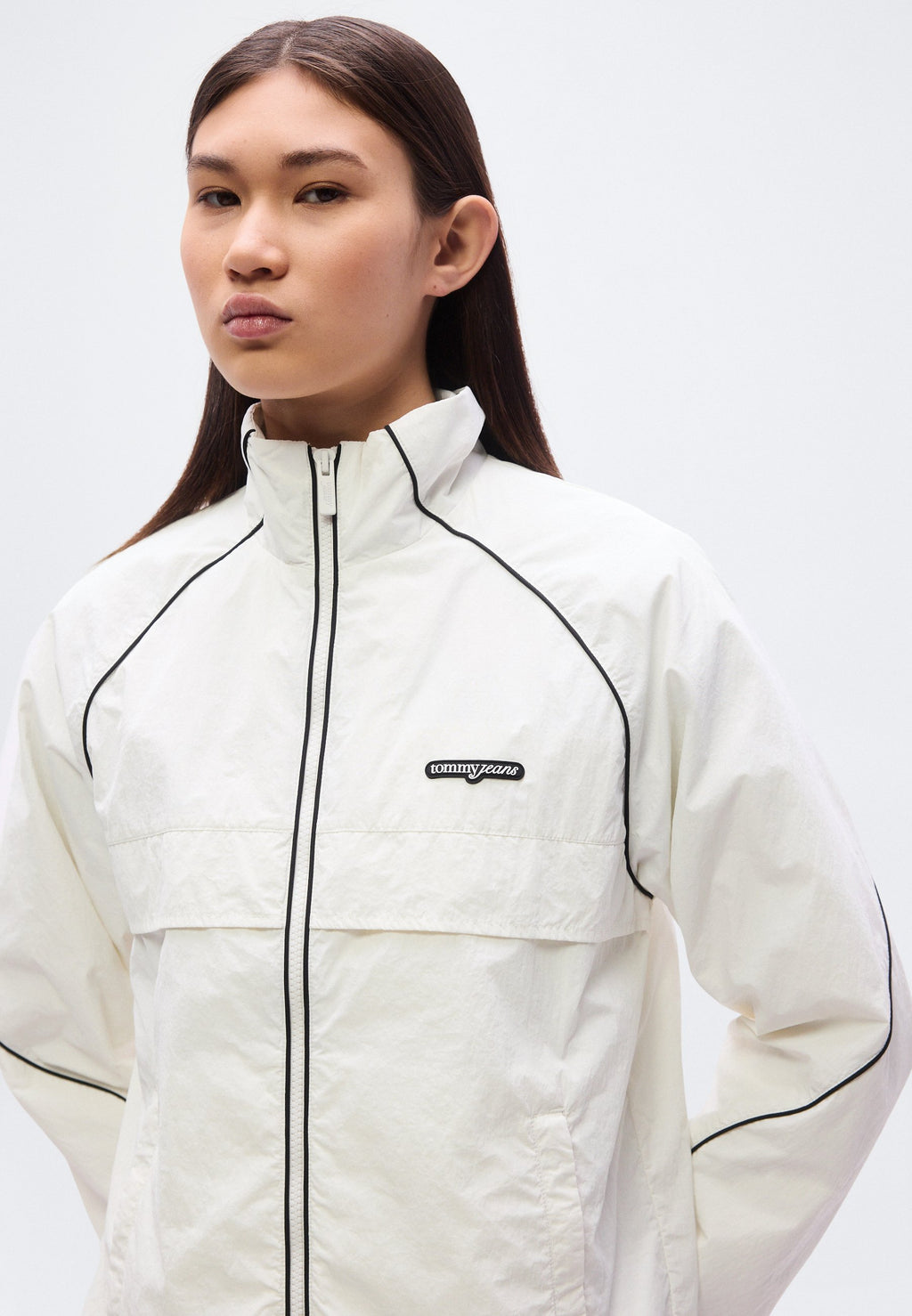 WATER REPELLENT PIPING TRACK JACKET - Light jacket - ecru