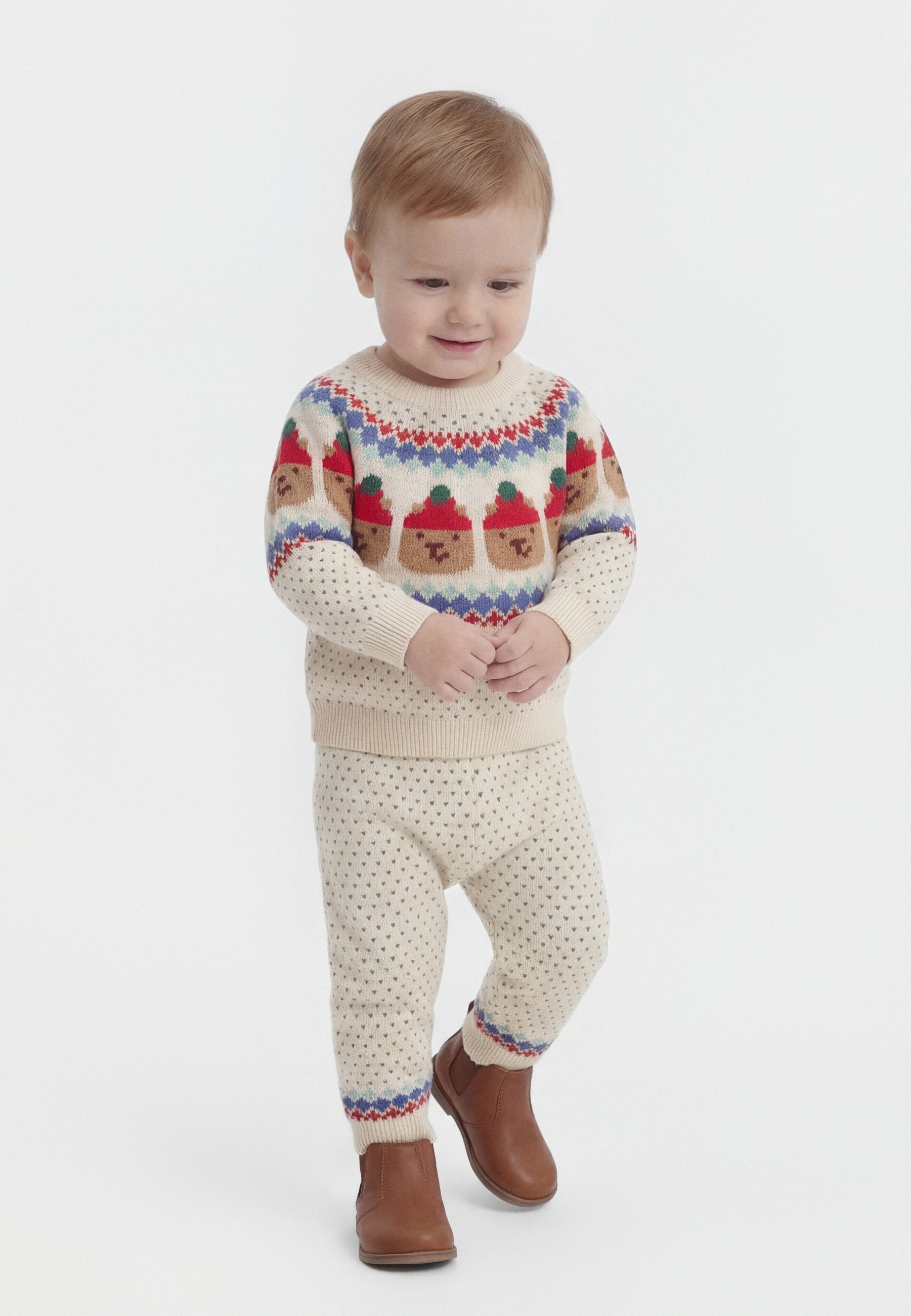 BABY BEAR FAIR ISLE SWEATER OUTFIT SET - Jumper - beige