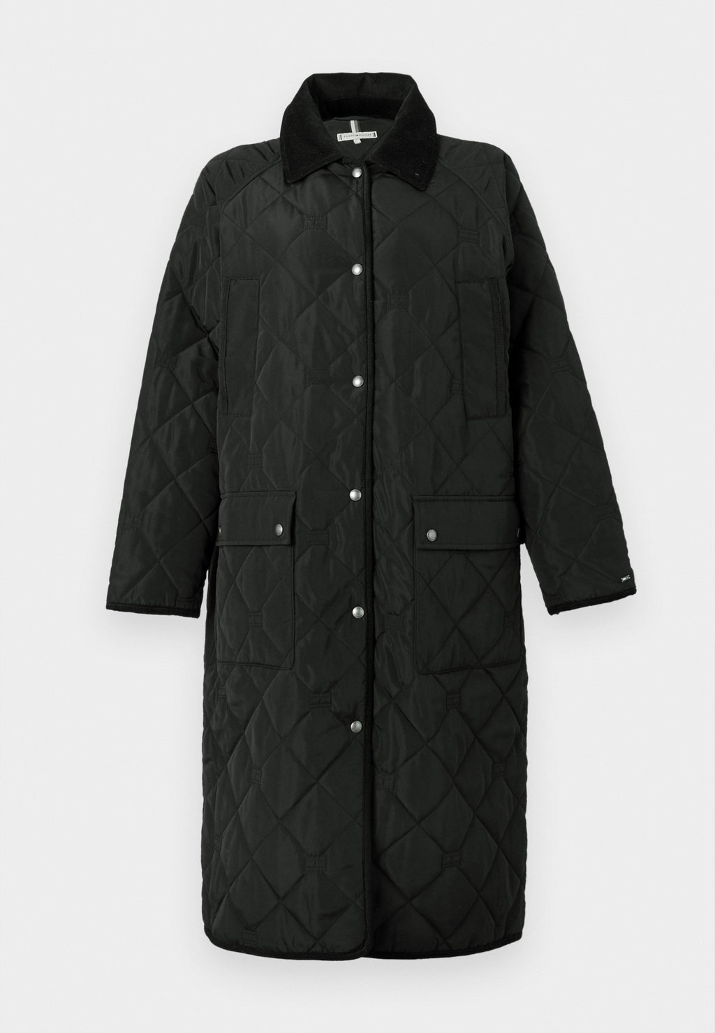 FLAG QUILTED PADDED OVERSIZED LONGLINE COAT - Winter coat - black