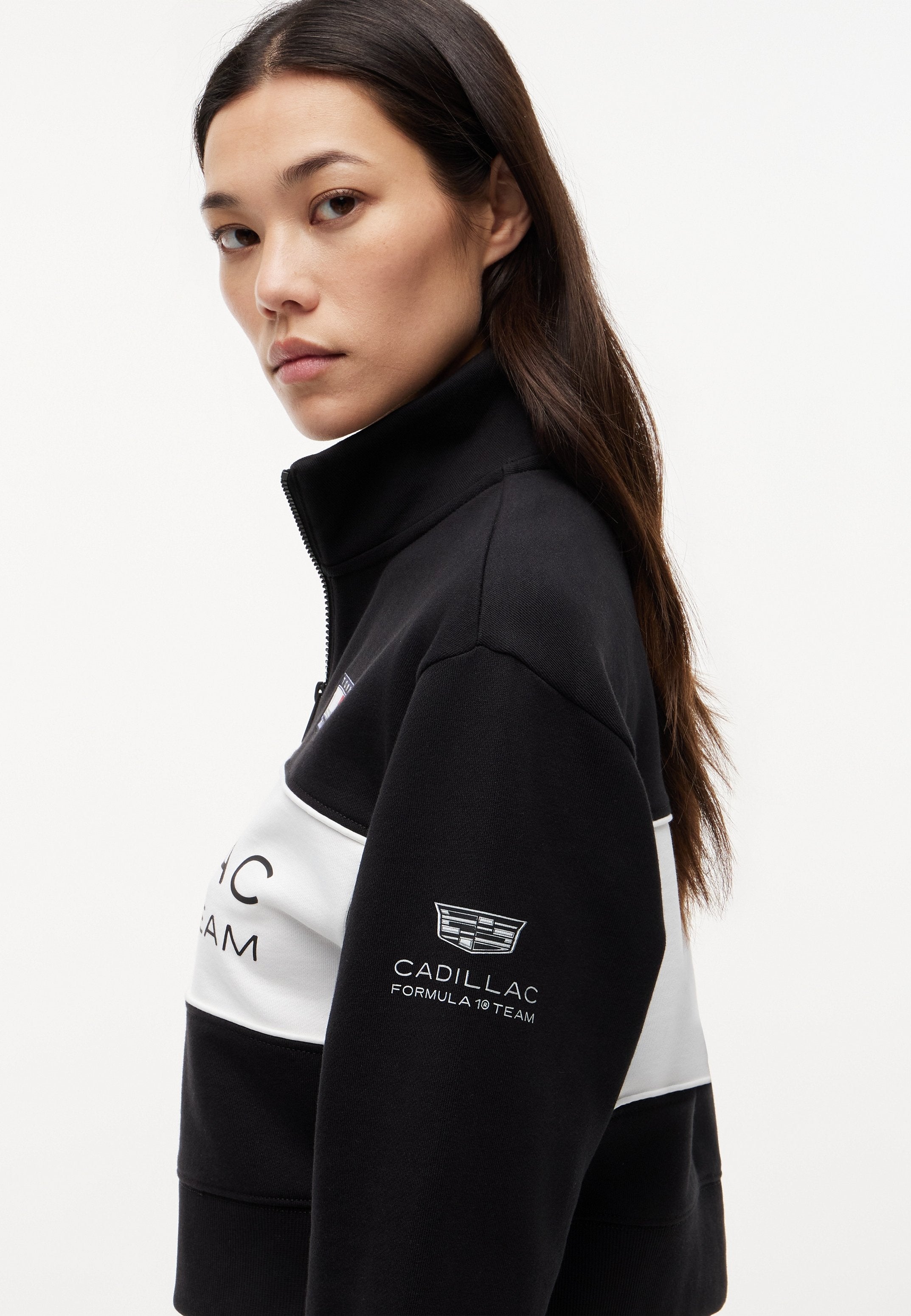 TH X CADILLAC FORMULE 1 TEAM HALF ZIP MIAMI - Sweat-shirt - black/stone grey/white