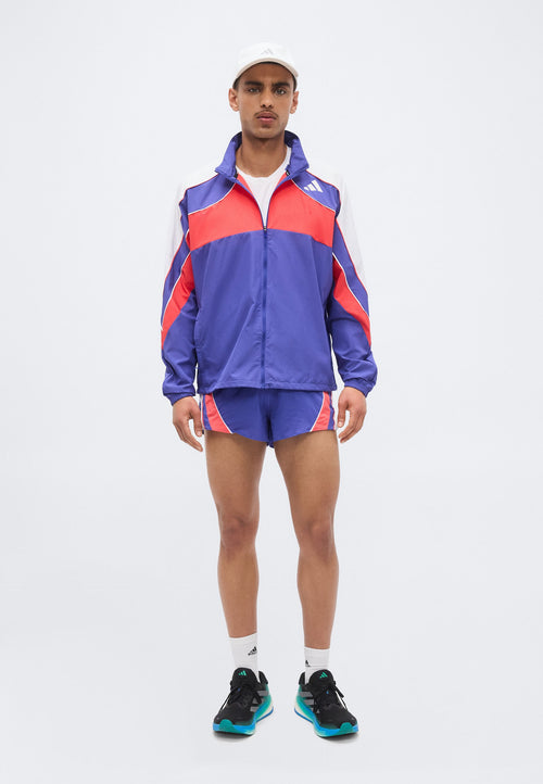 ADIZERO A JKT M - Windbreaker - dual indigo/semi lucid red/white