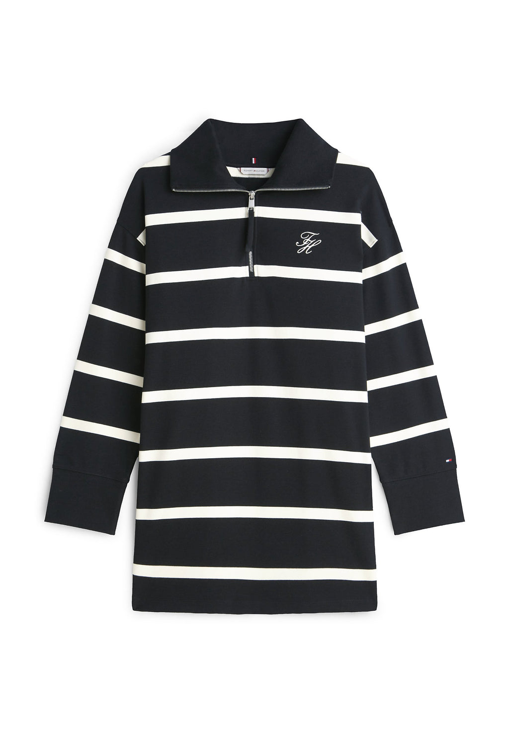 HALF-ZIP RELAXED MINI SWEATSHIRT DRESS - Day dress - black/calico stp