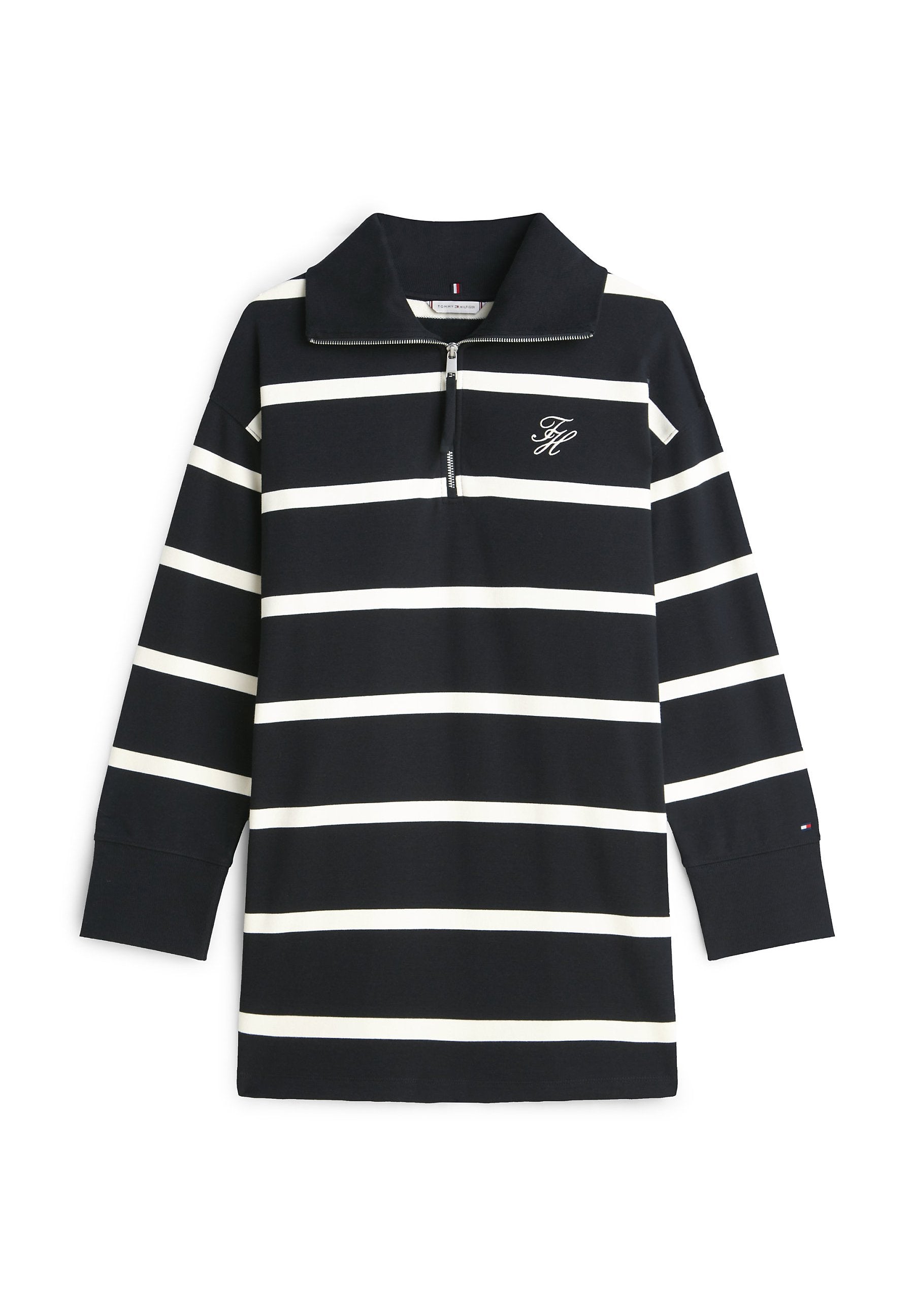 HALF-ZIP RELAXED MINI SWEATSHIRT DRESS - Day dress - black/calico stp