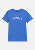 T-SHIRT EN JERSEY COL ROND À LOGO - T-shirt imprimé - bleu empire