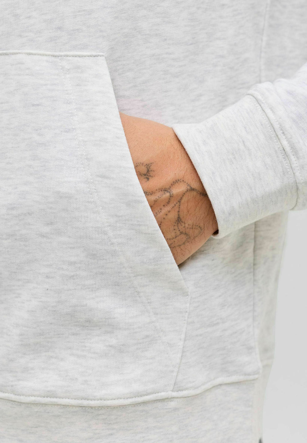 Hoodie - white melange