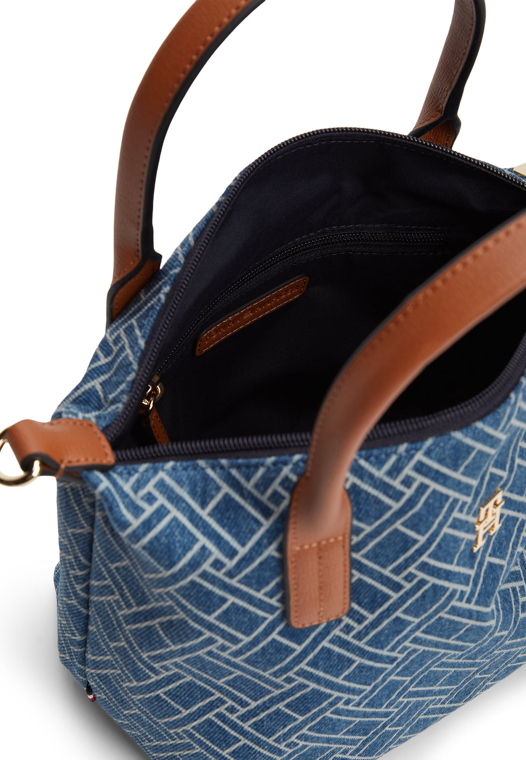 FLAG DENIM CROSSBODY TOTE BAG - Handbag - blue