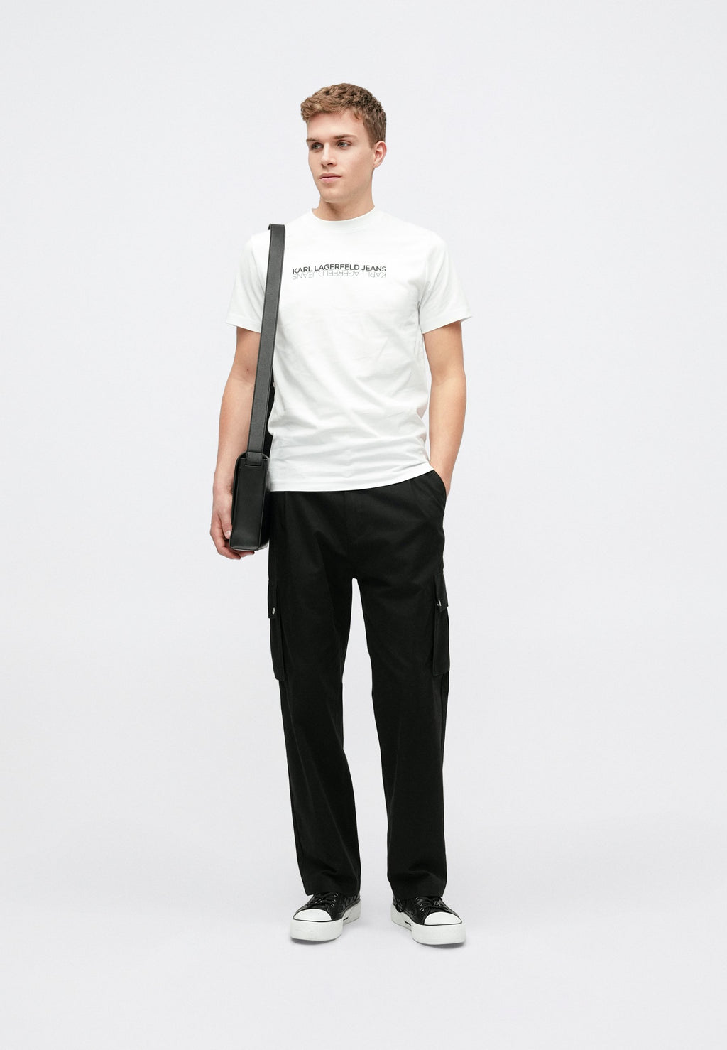 SLIM REFLECTION TEE - Print T-shirt - white