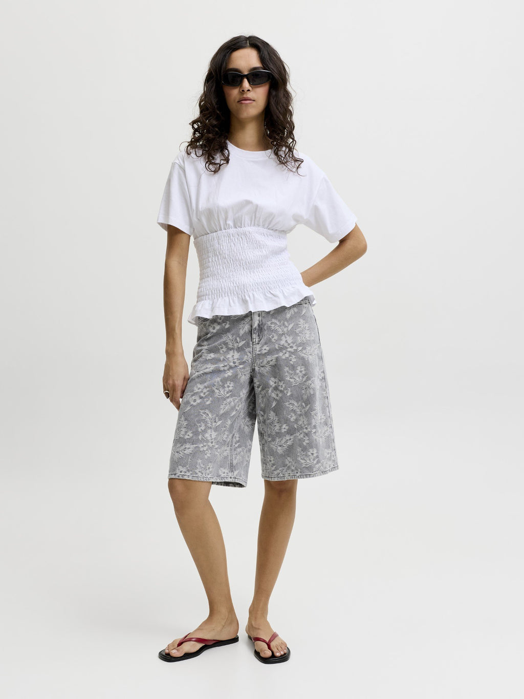JXTOKYO LONG - Denim shorts - grey denim