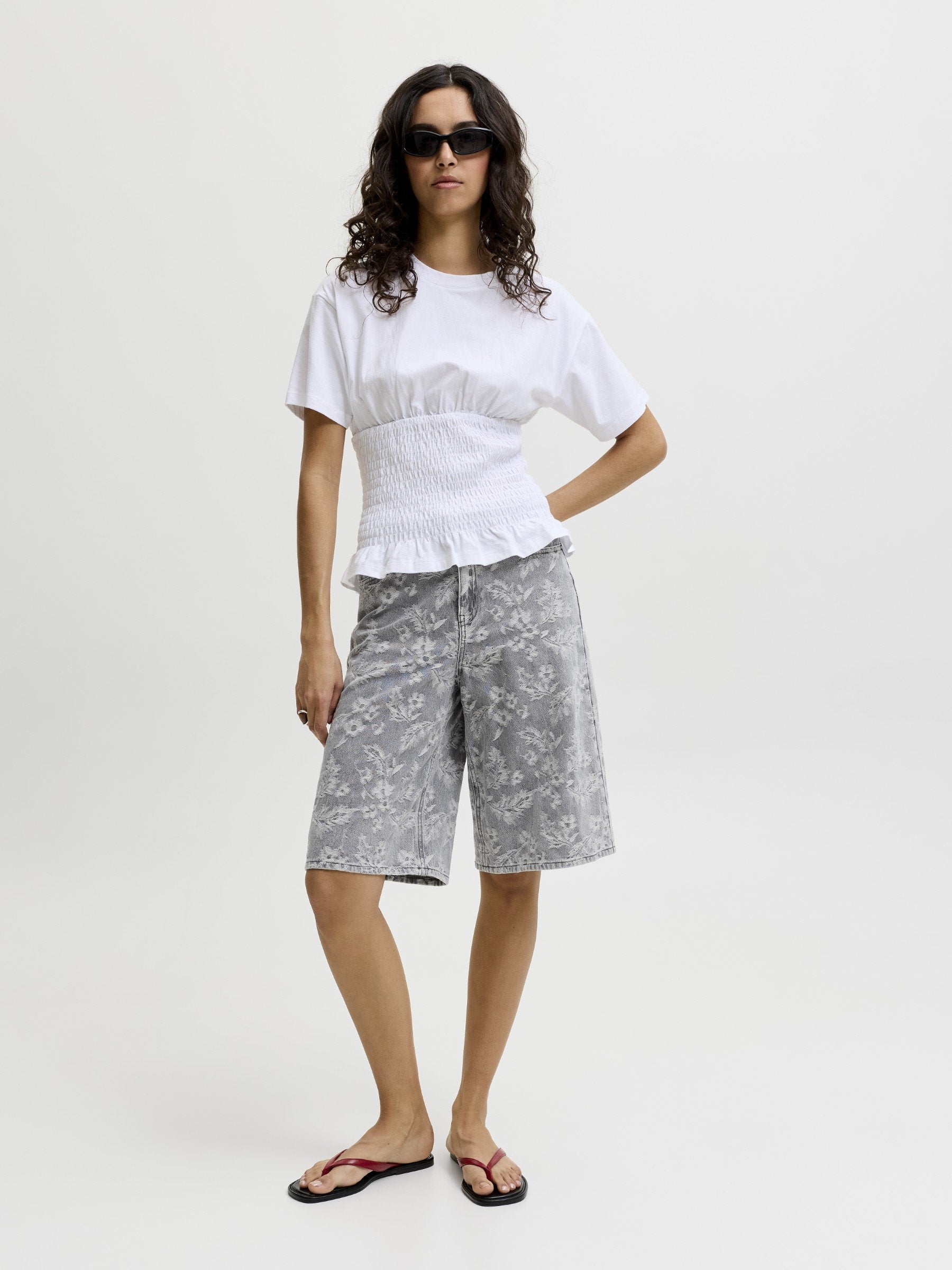 JXTOKYO LONG - Denim shorts - grey denim