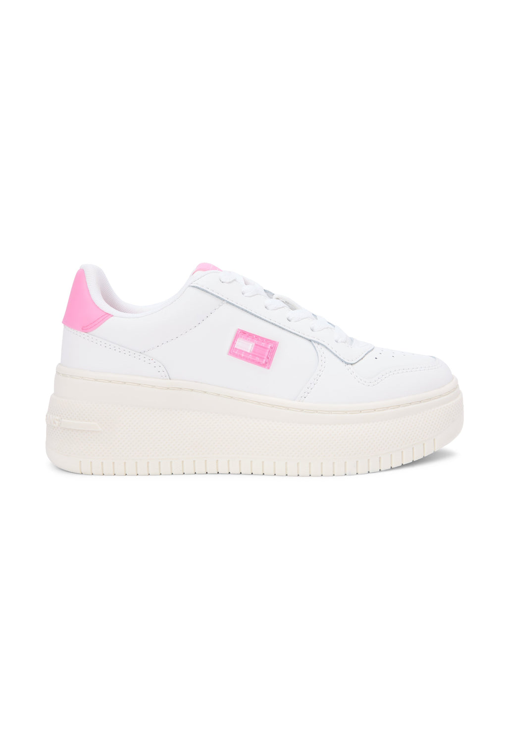 FINE CLEAT PLATFORM BASKETBALL TRAINERS WITH LEATHER - Trainers - ecru