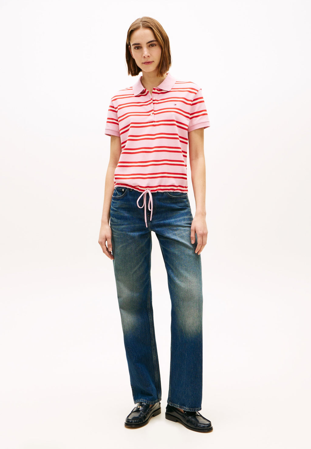 1985 REGULAR FIT TIE FRONT POLO SHIRT - Polo shirt - bonita pink/fireworks