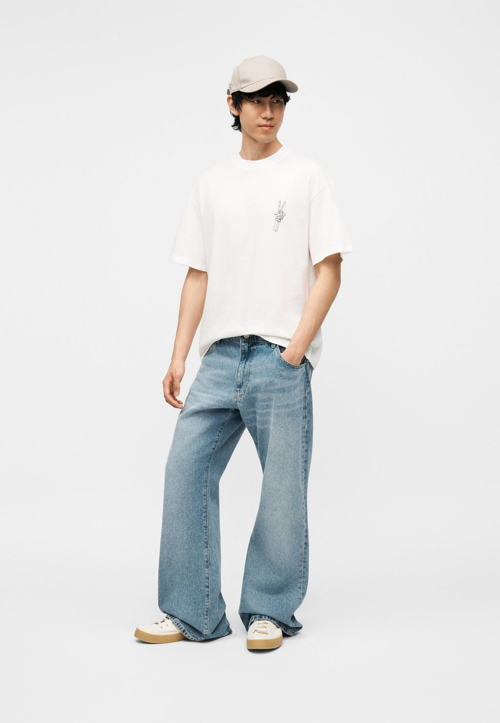 JJTUNE TEE CREW NECK - Print T-shirt - cloud dancer