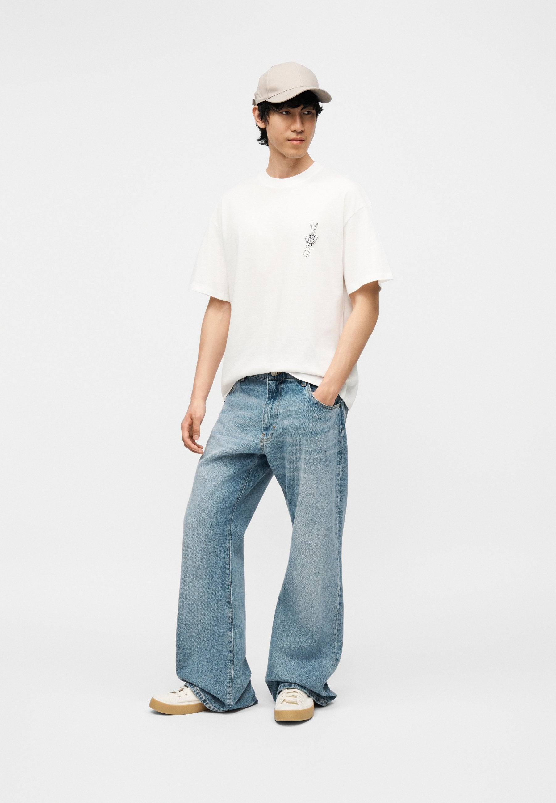 JJTUNE TEE CREW NECK - Print T-shirt - cloud dancer