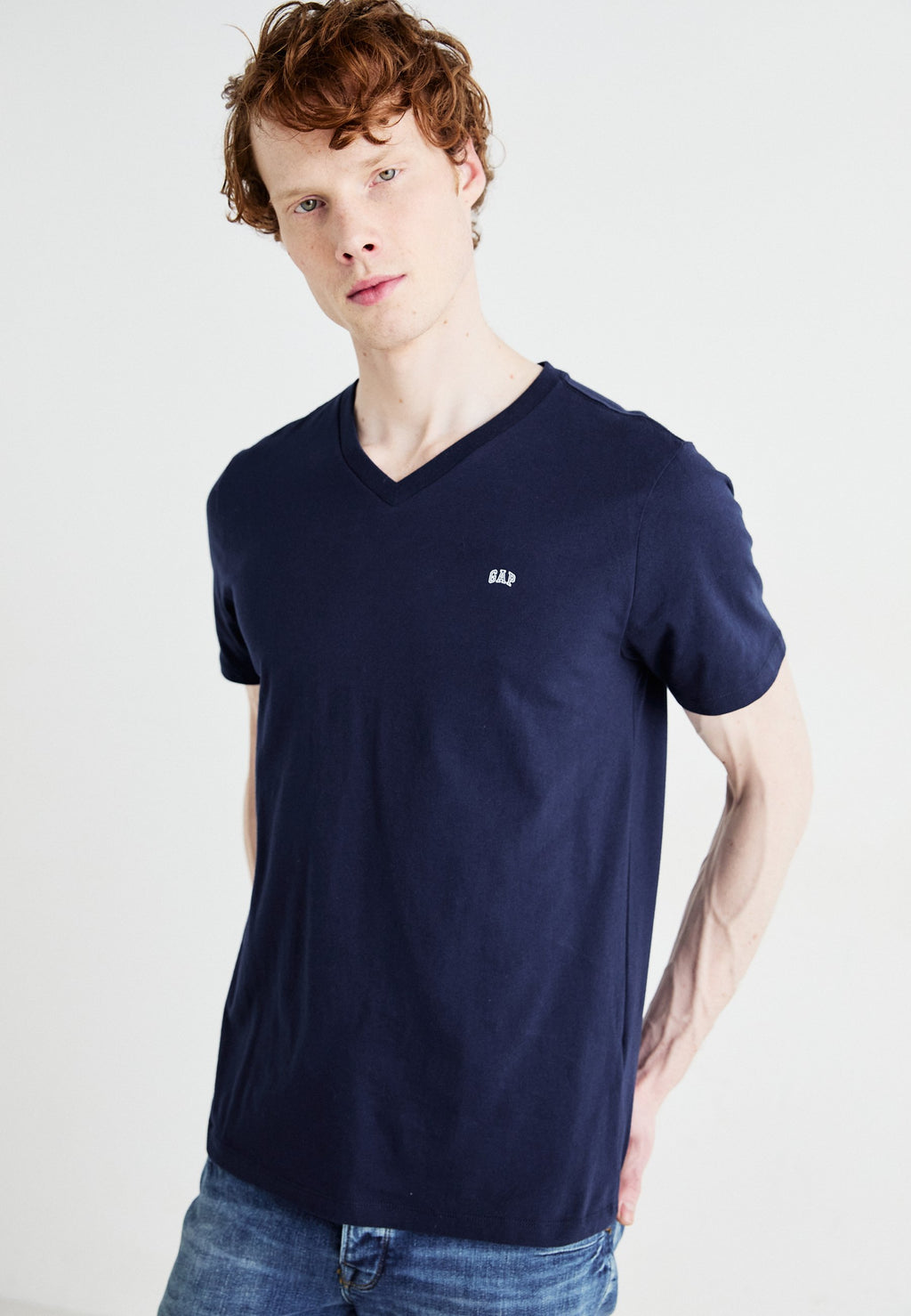 EVERYDAY MICRO LOGO VEE - Basic T-shirt - tapestry navy