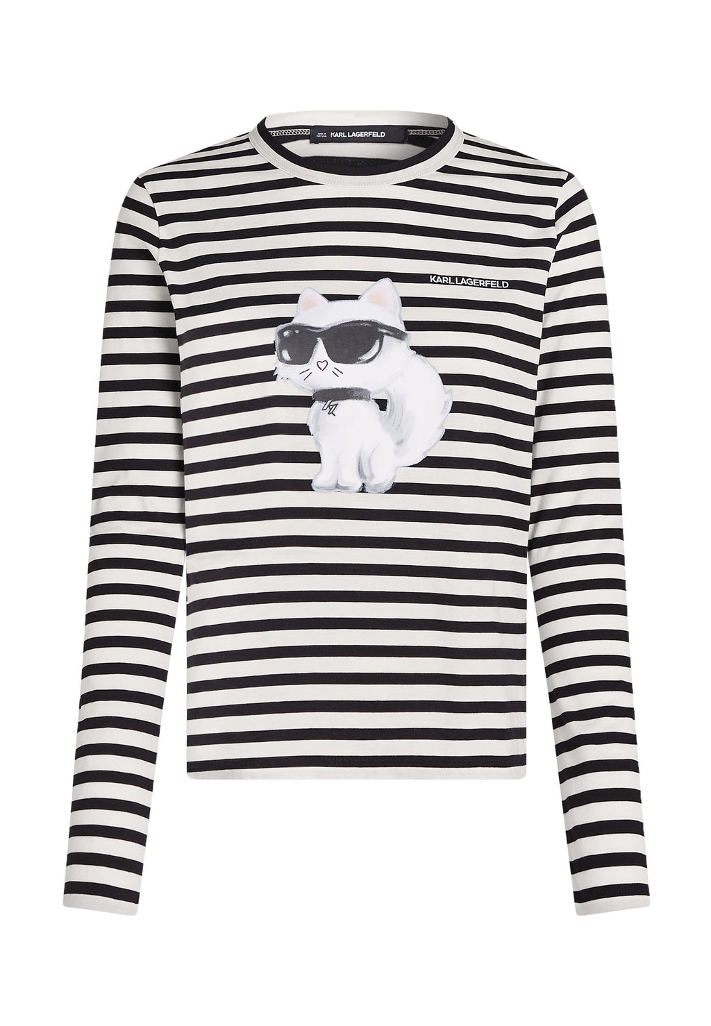 IKON AQUARELLE STRIPE - Long sleeved top - black-cannoli cream stripe