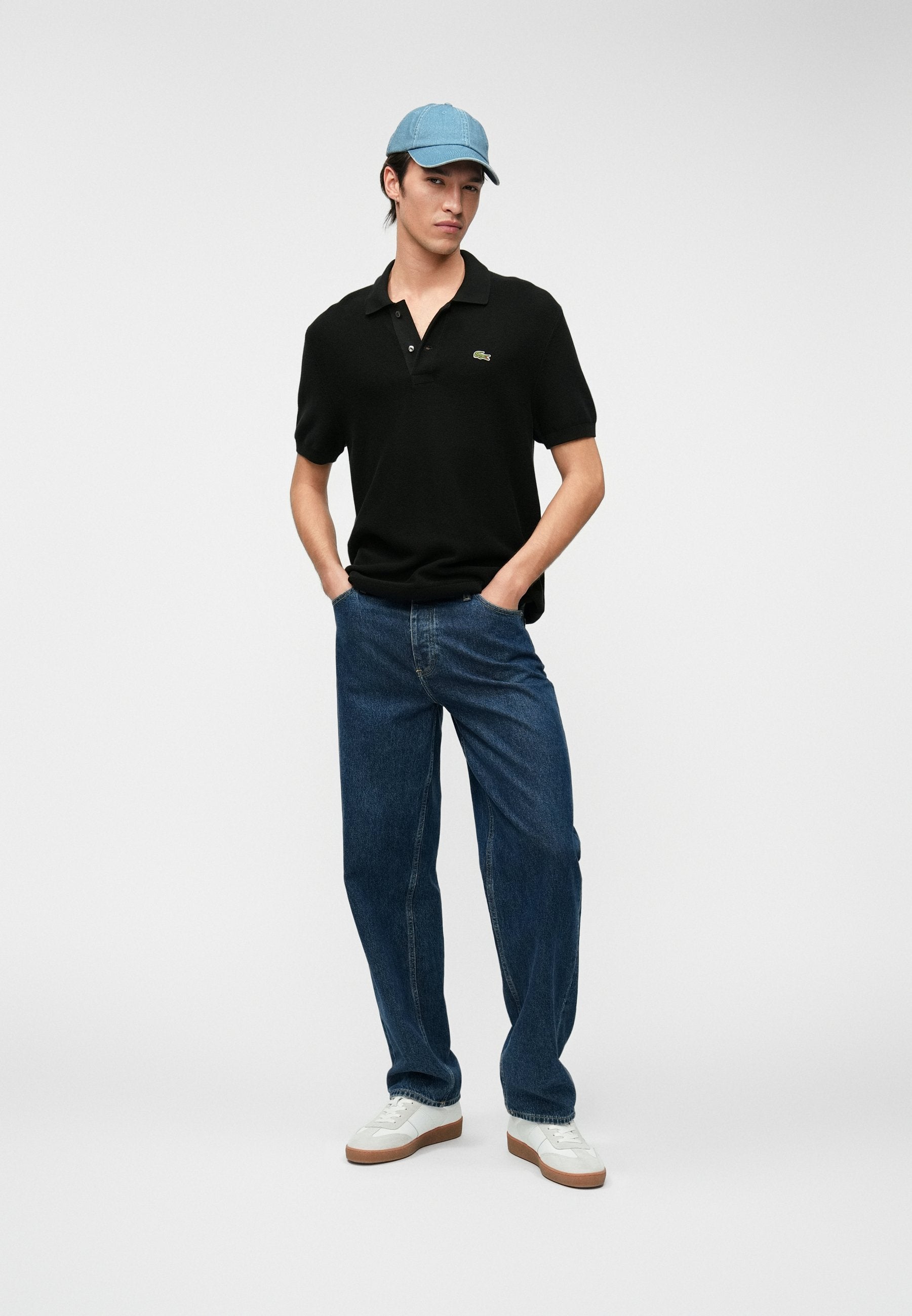 KNIT POLO - Polo shirt - black