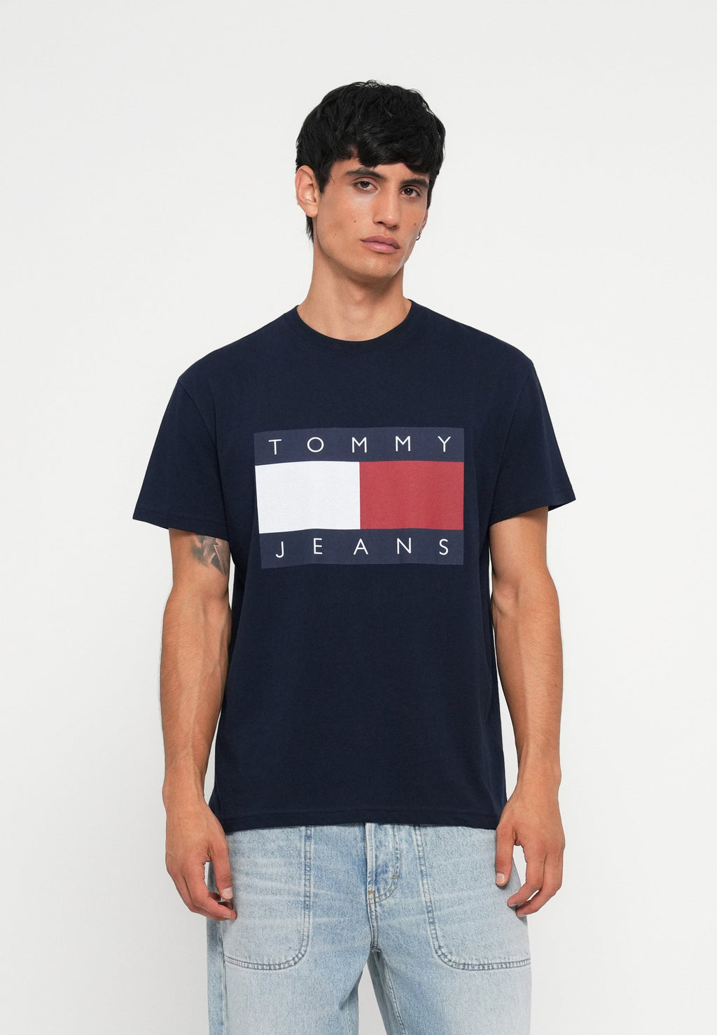 TJM REG BIG FLAG SS TEE EXT - Print T-shirt - dark night navy