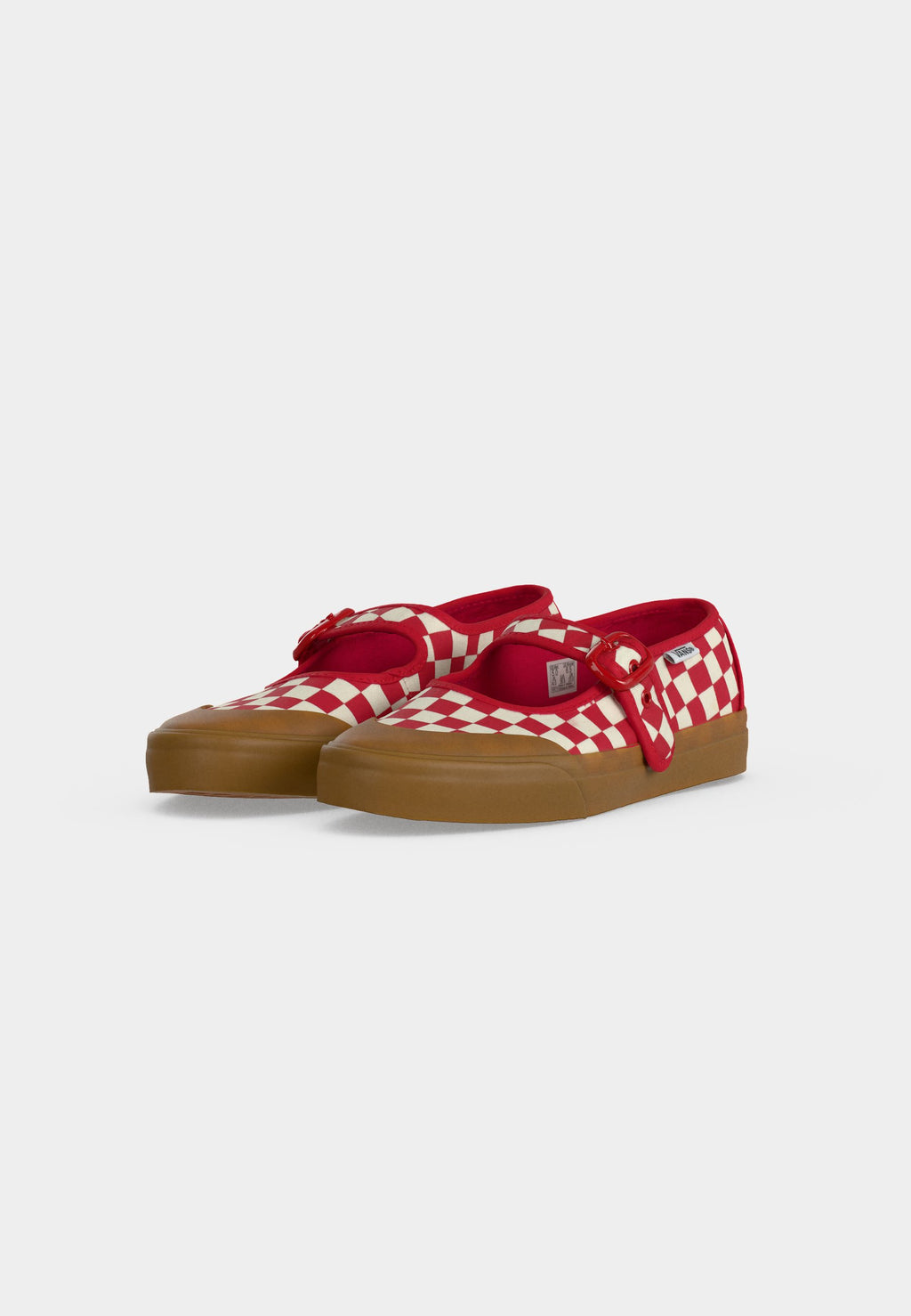 MARY JANE - Ankle strap ballet pumps - red/white