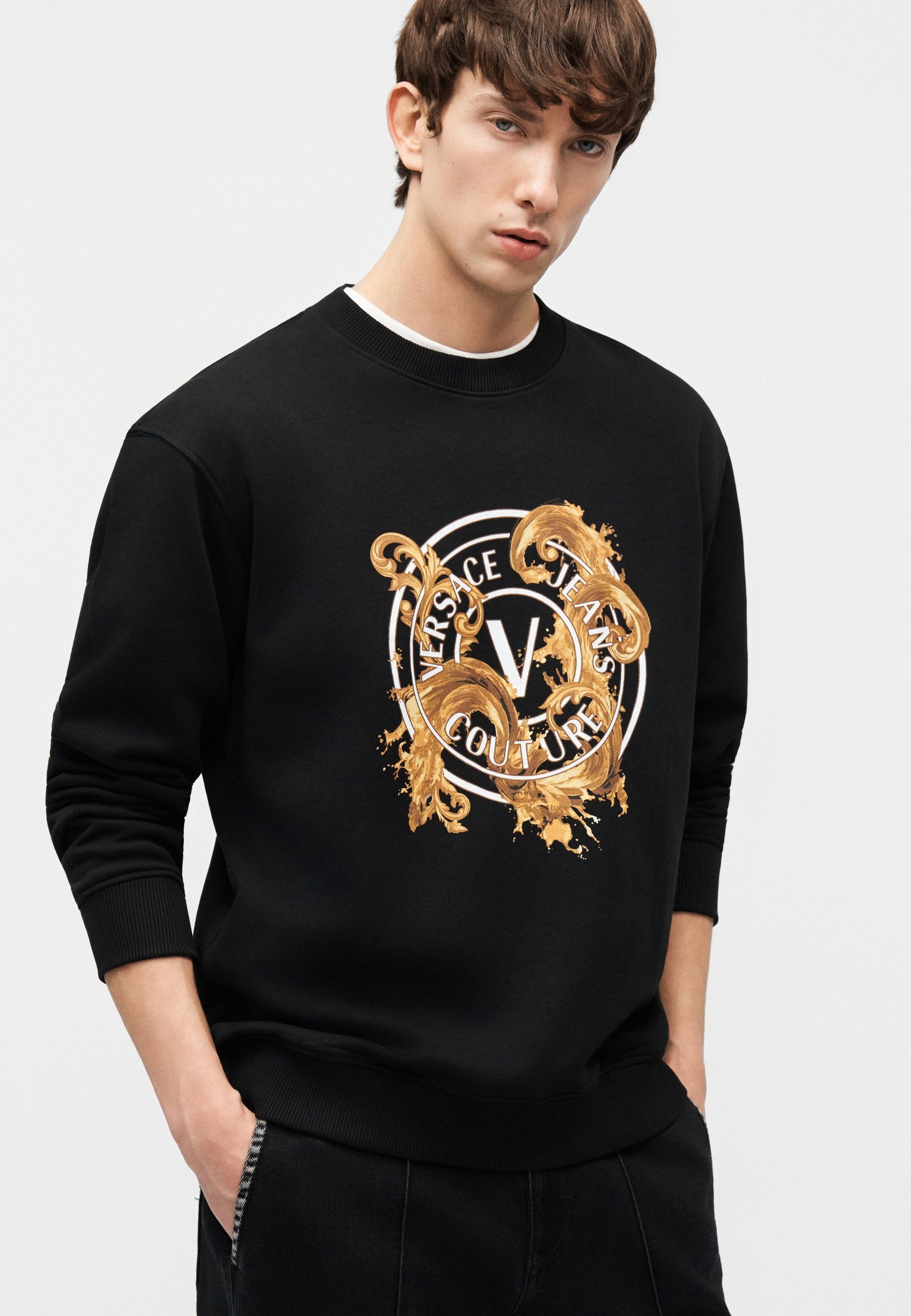 EMBLEM WAVE - Sweat-shirt - noir/doré