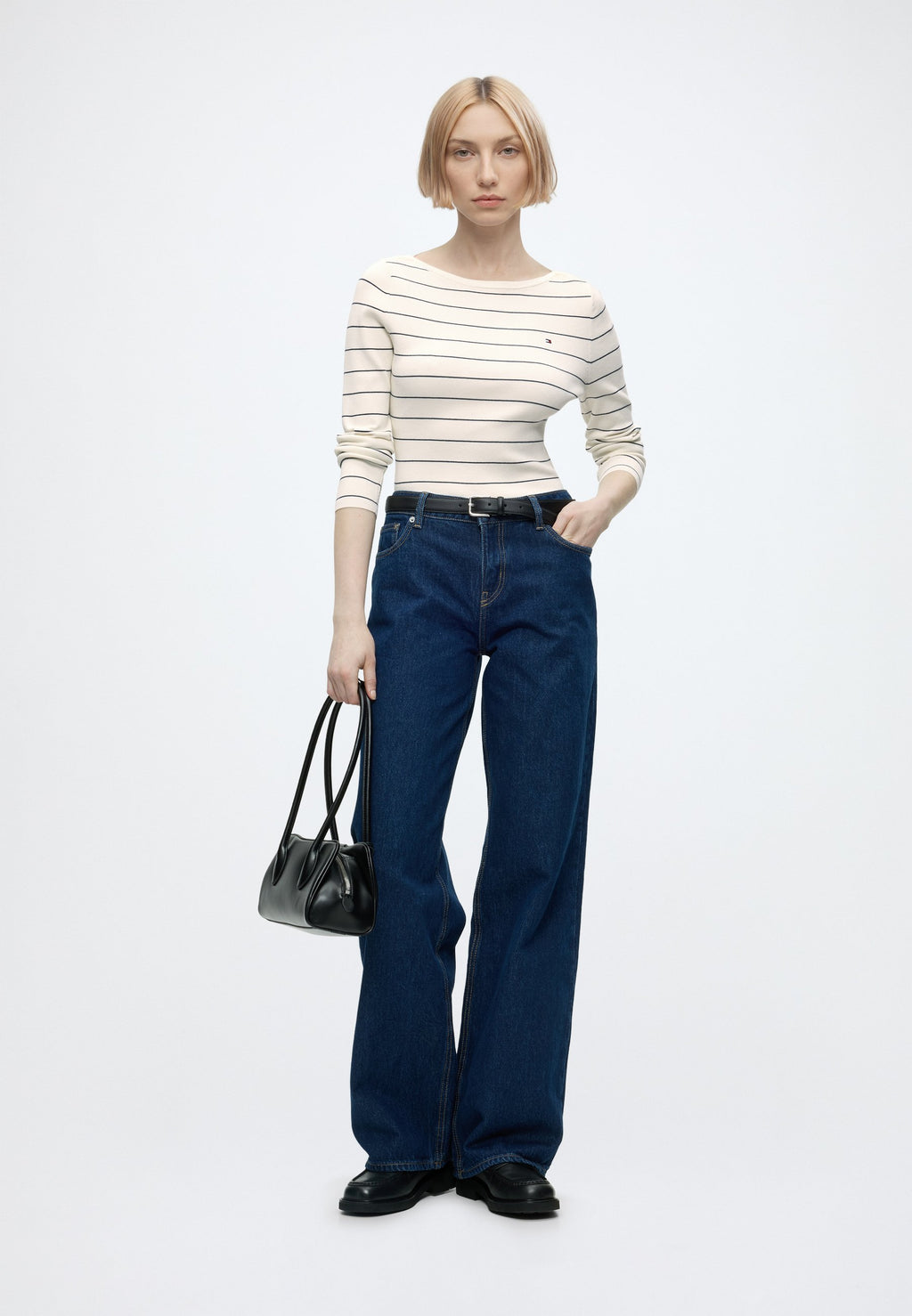 FULL NEEDLE BOAT - Jumper - ivory petal/dark navy