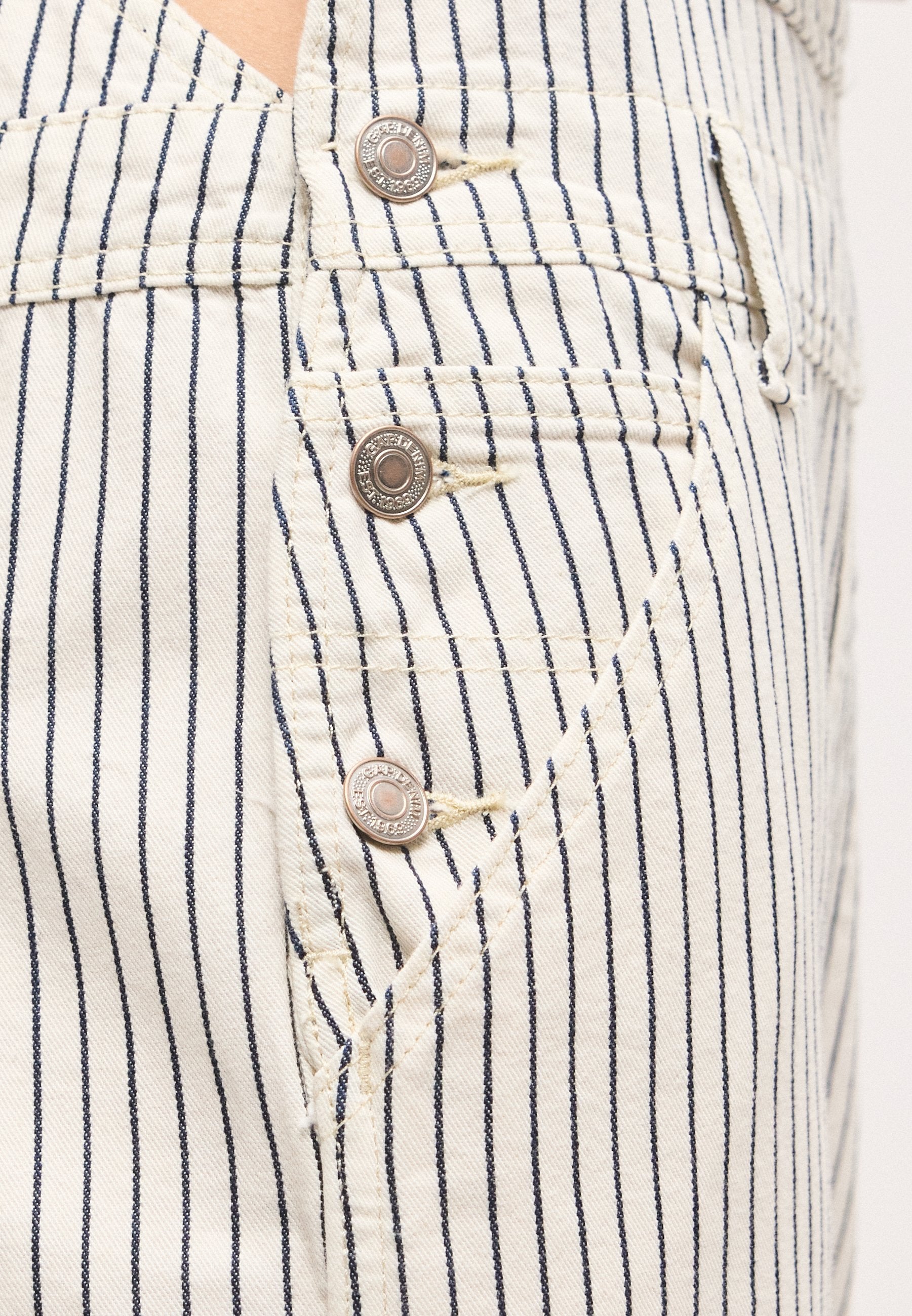 LOOSE OVERALL TEAGUE STRIPE - Denim Dungarees - navy