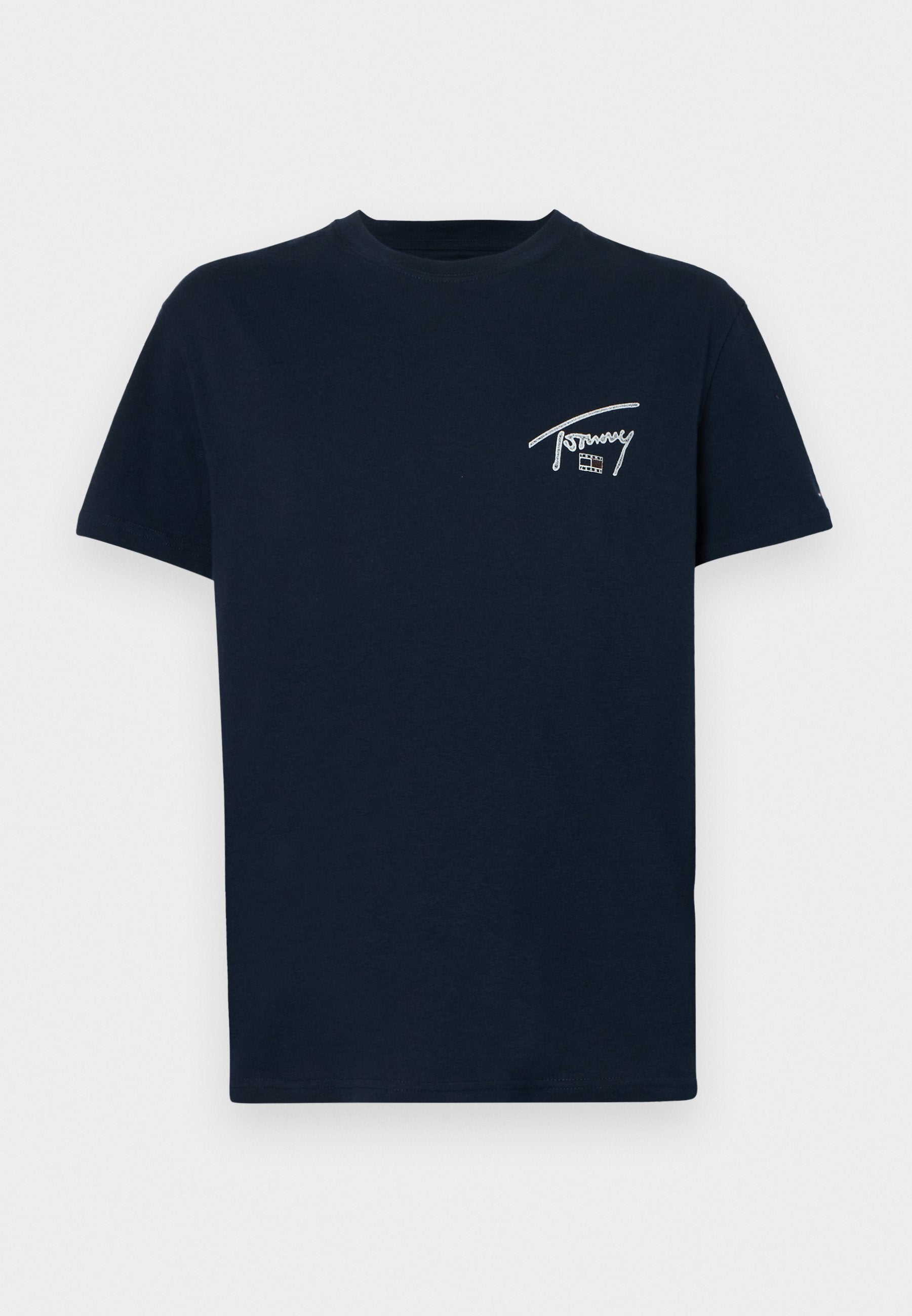 T-SHIRT RAS-DU-COU LOGO AU DOS SIGNATURE - T-shirt imprimé - bleu marine nuit