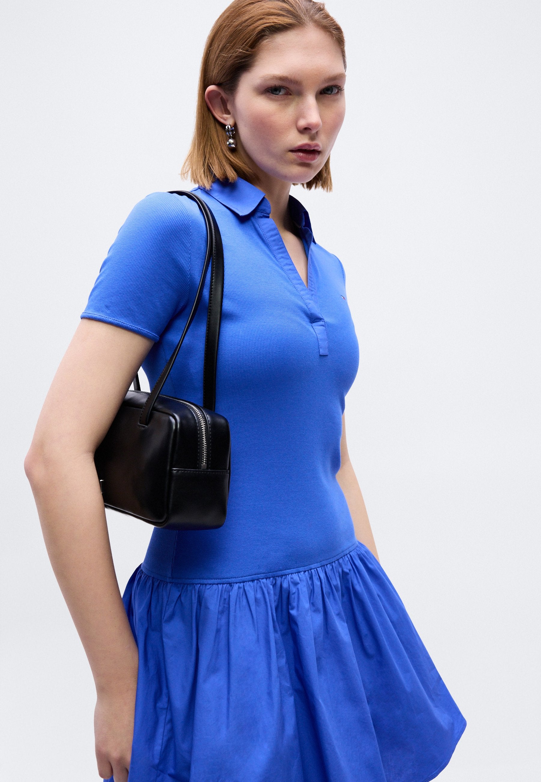 SLIM MINI POLO DRESS - Day dress - empire blue