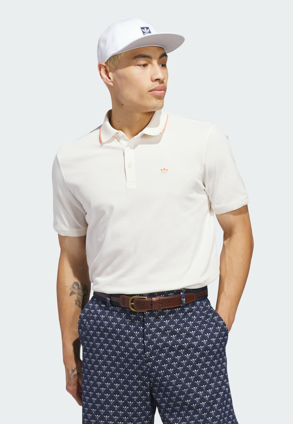 F SOLID POLO LC - Polo shirt - chalk white   dusky orange