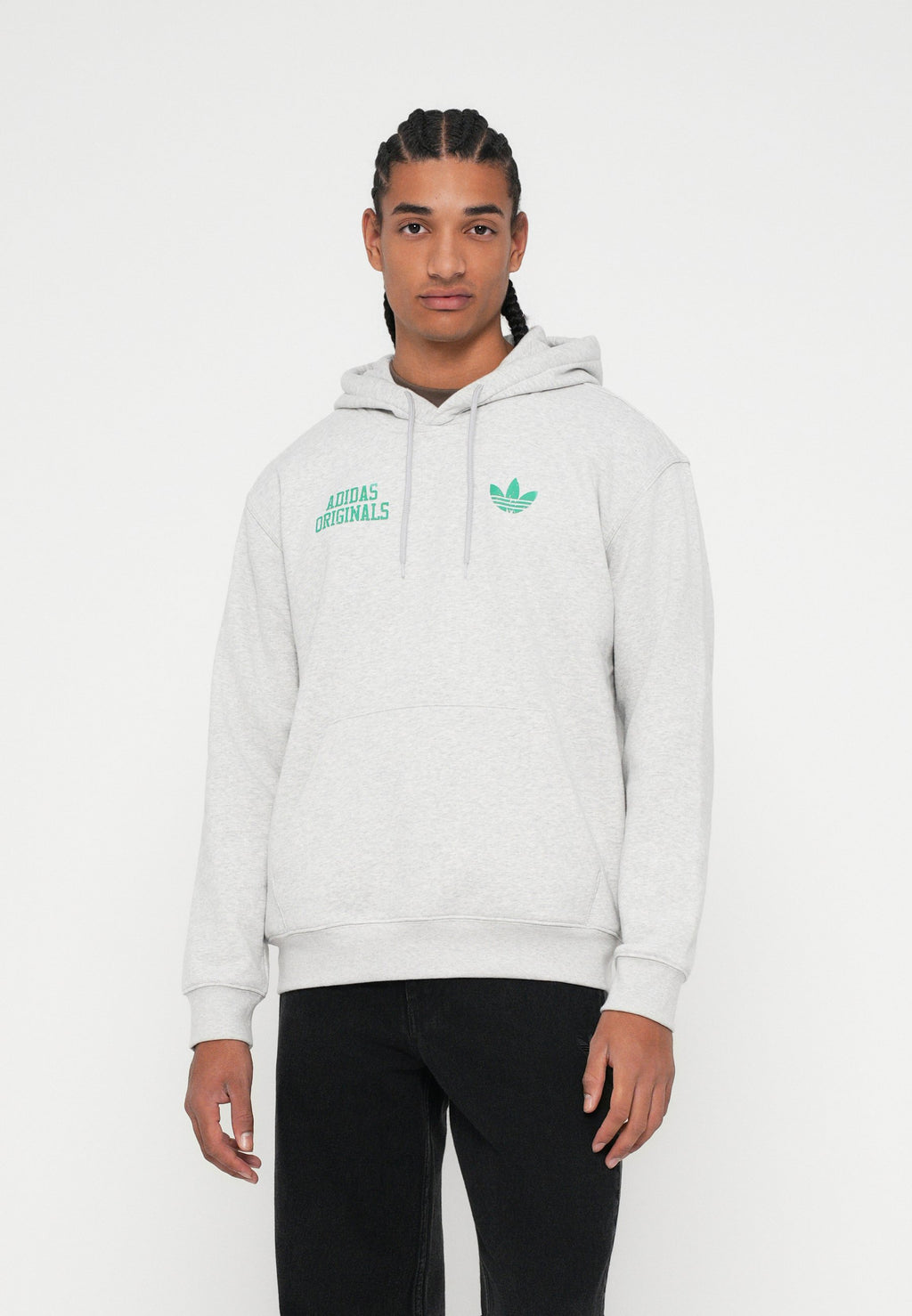 TYPOGRAPHIE RÉTRO UNISEXE - Sweat à capuche - gris chiné clair