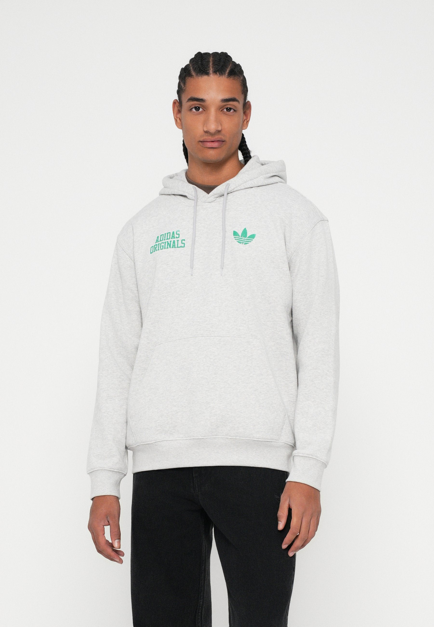 TYPOGRAPHIE RÉTRO UNISEXE - Sweat à capuche - gris chiné clair
